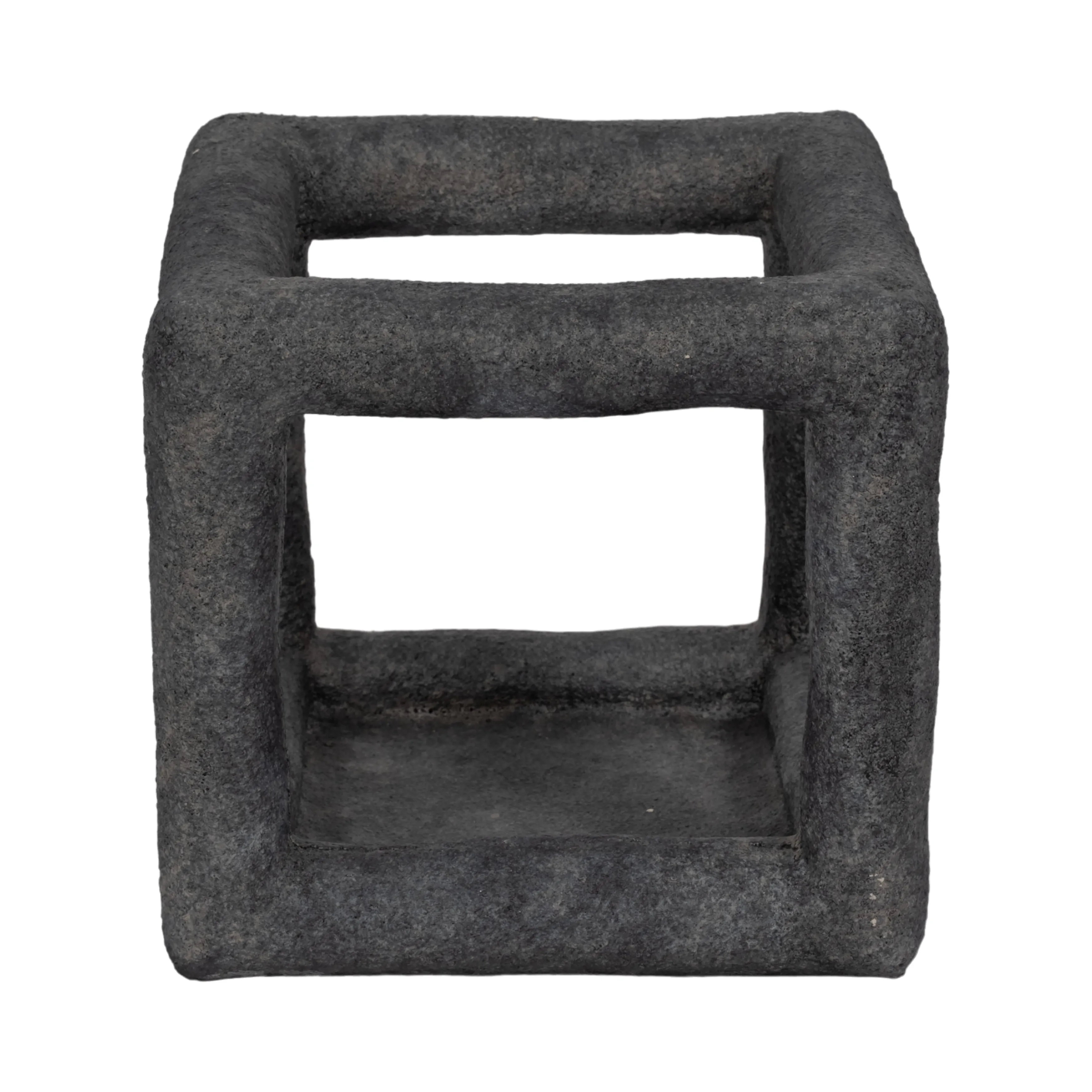 10" Textured Open Square Object, Black