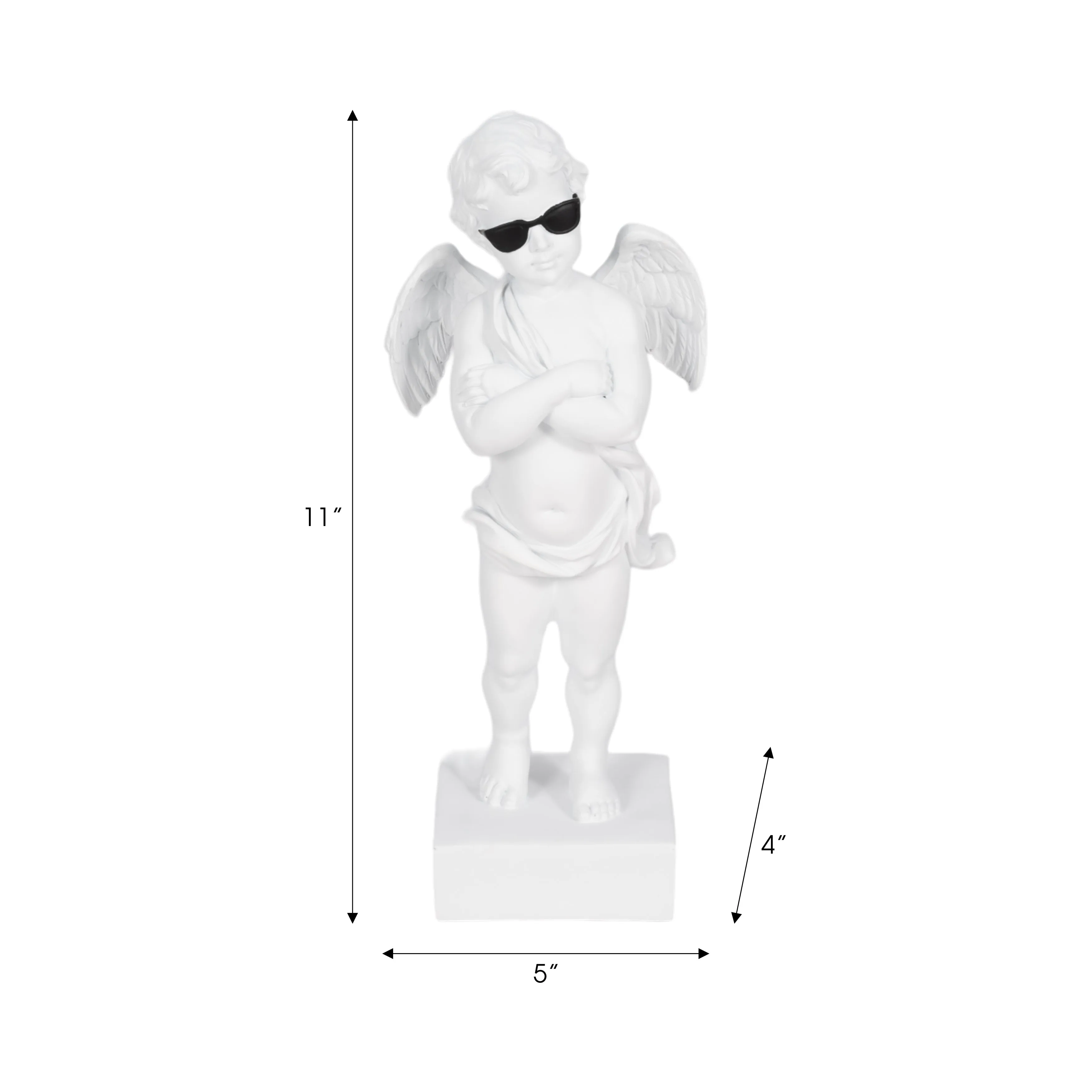 11" Angel With Sunglasses, White