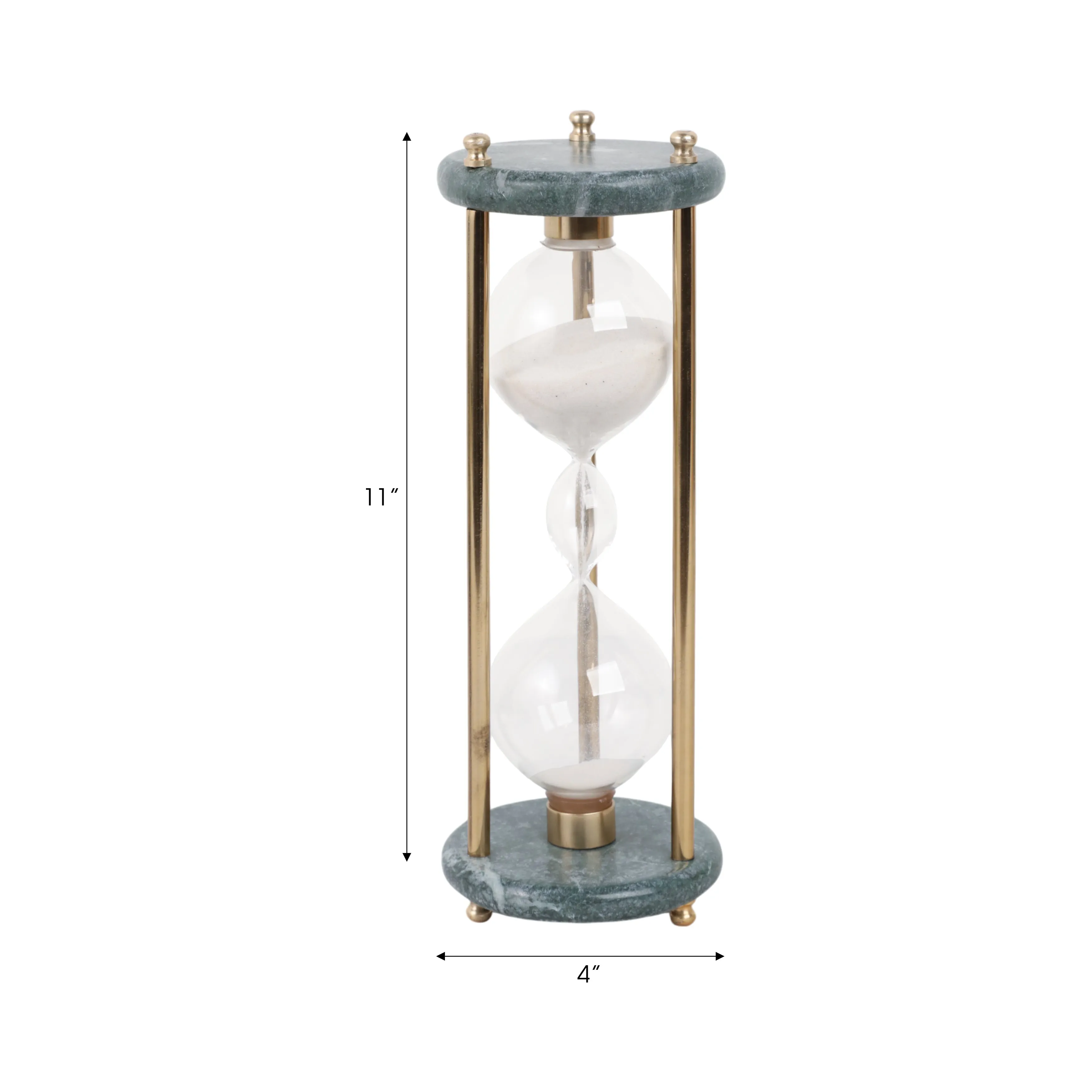 11" Finnegan Green Marble Hourglass