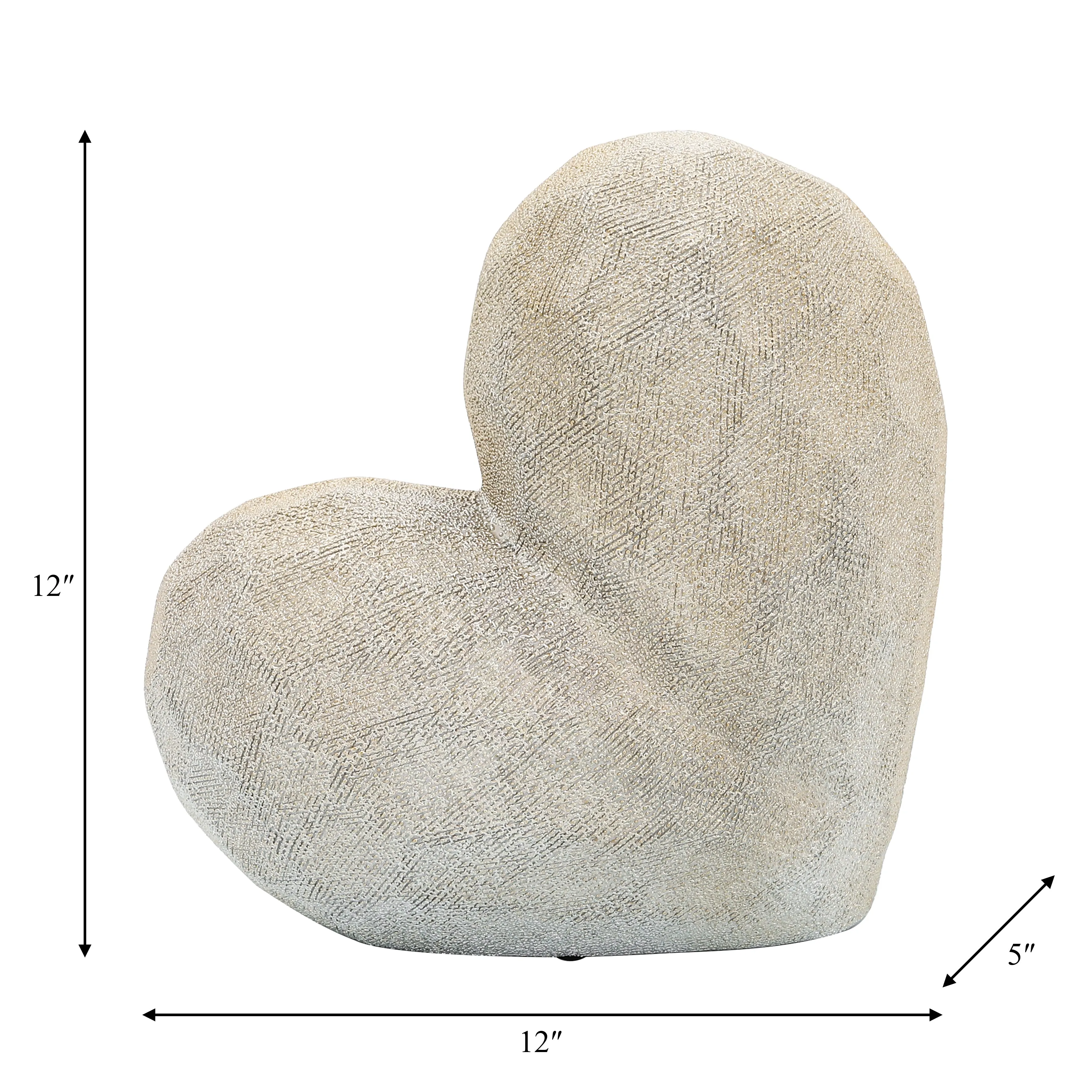 11" SCRATCHED HEART DECO, CHAMPAGNE