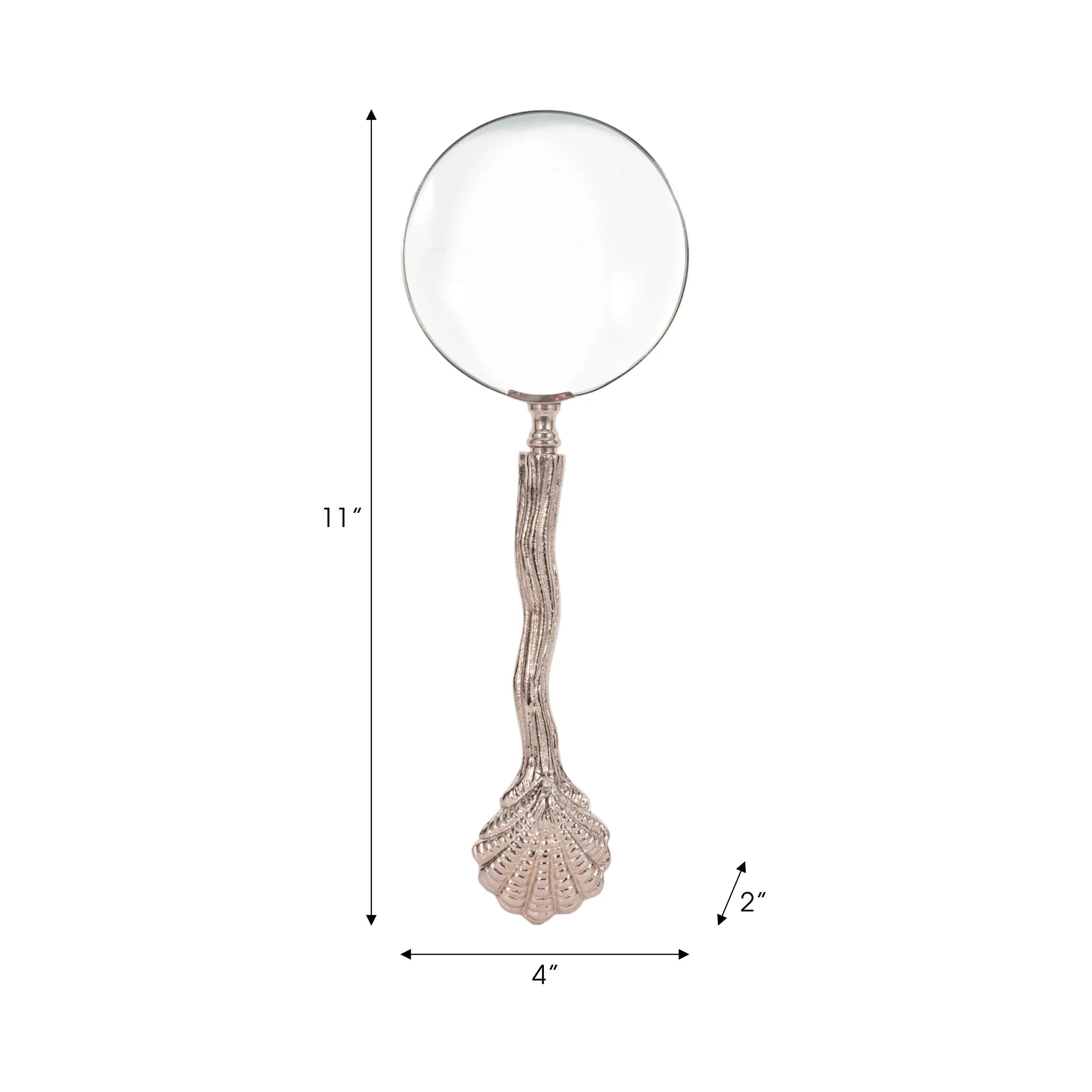 11" Seashell Magnifying Glass, Silver