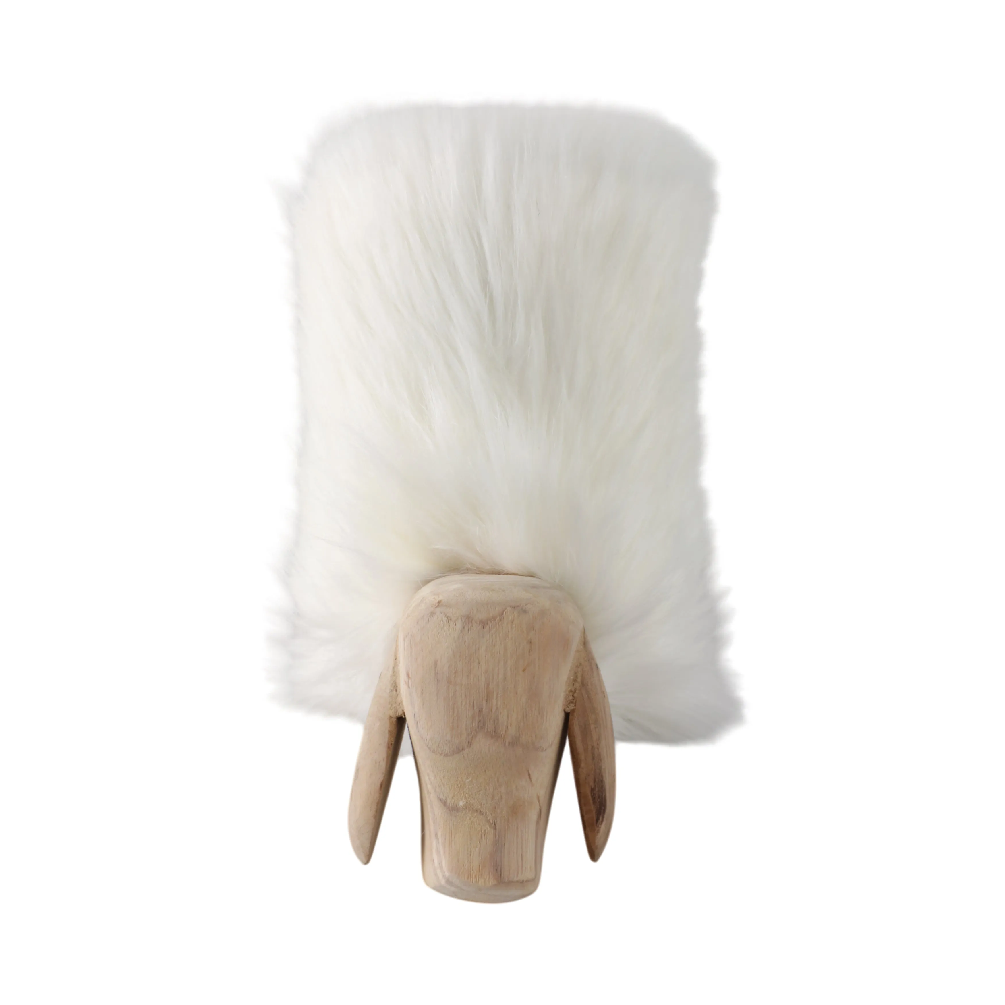 12" Faux Fur Sheep, White/natural