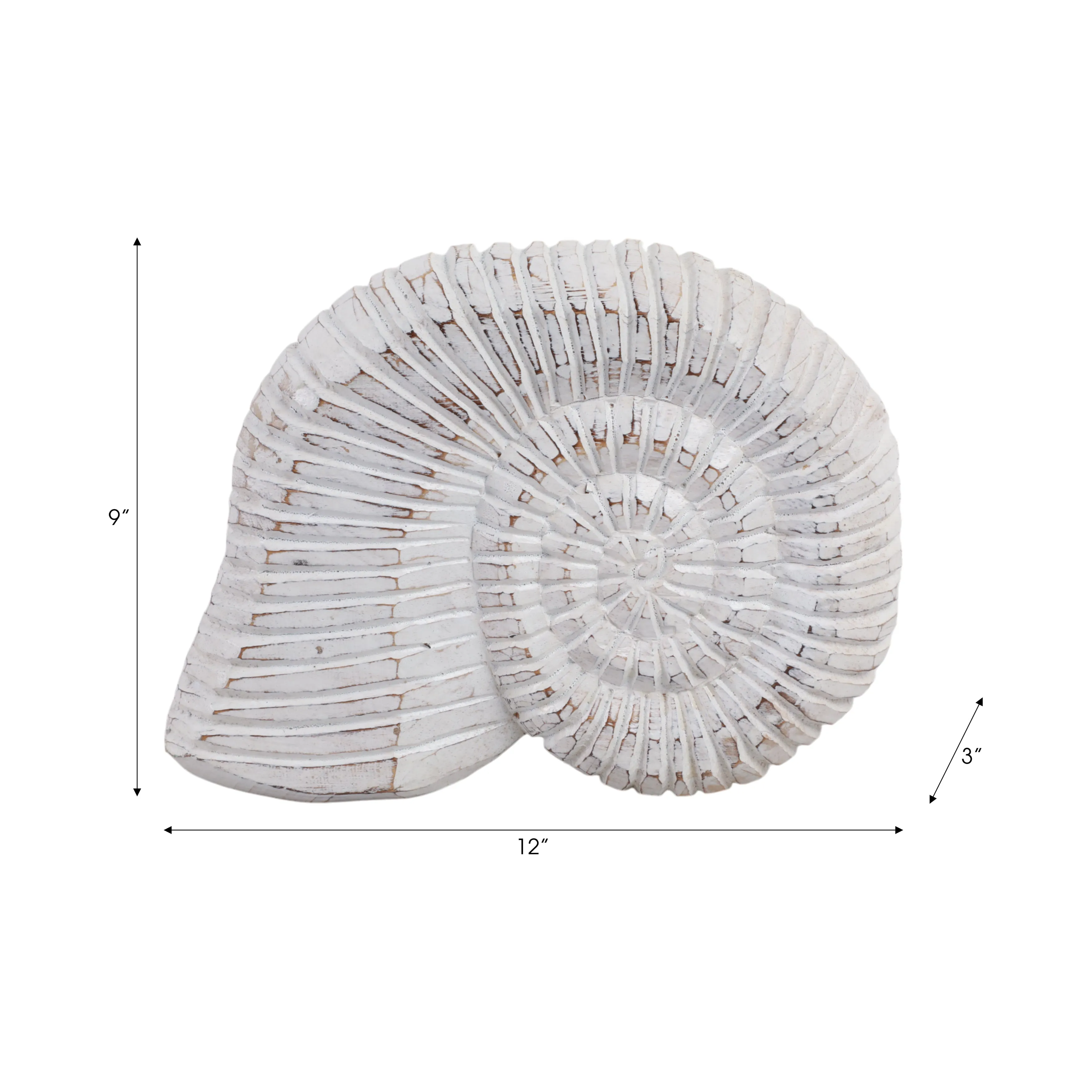12" Wooden Snail Decor, Wht