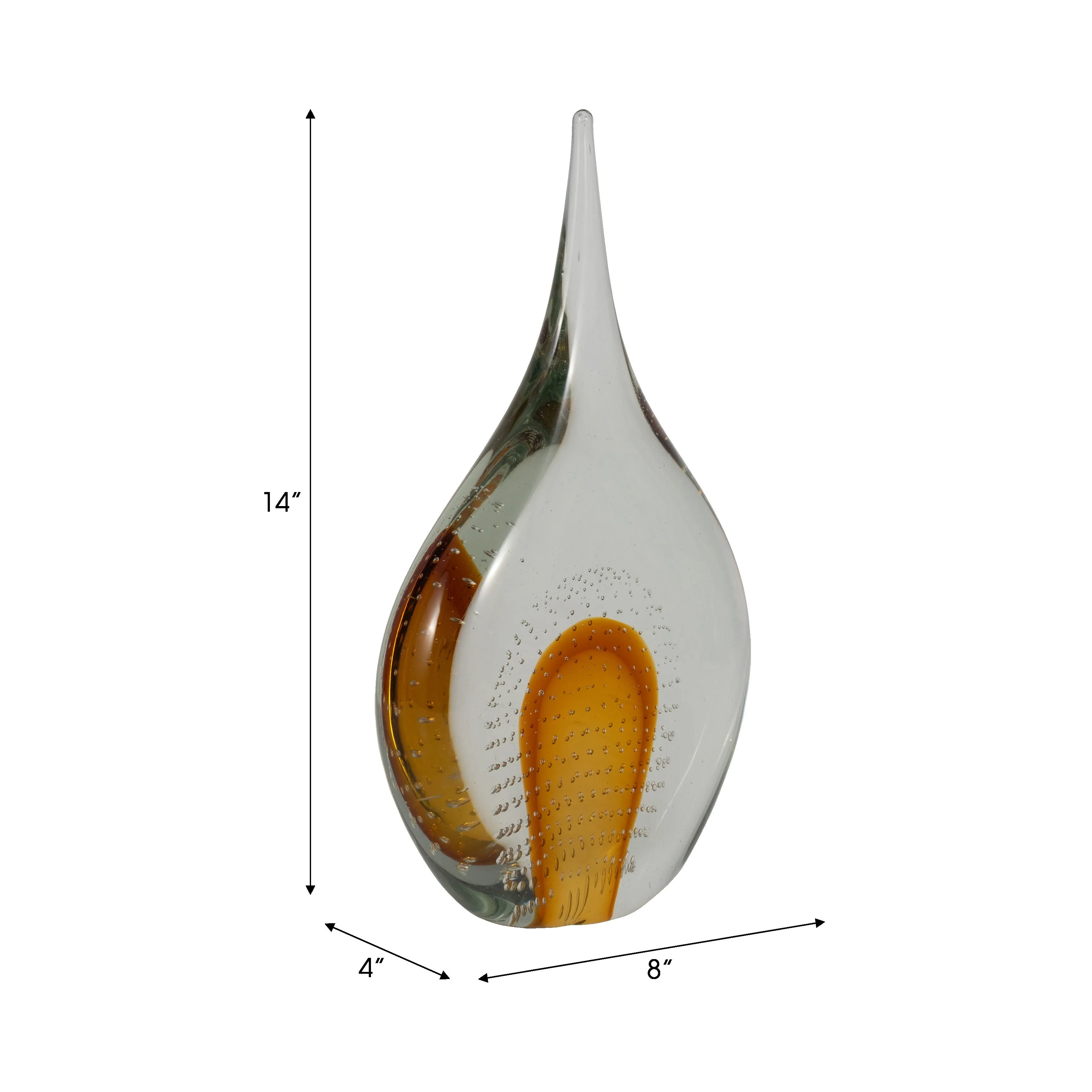 14" MEEDA AMBER CRYSTAL TEAR DROP