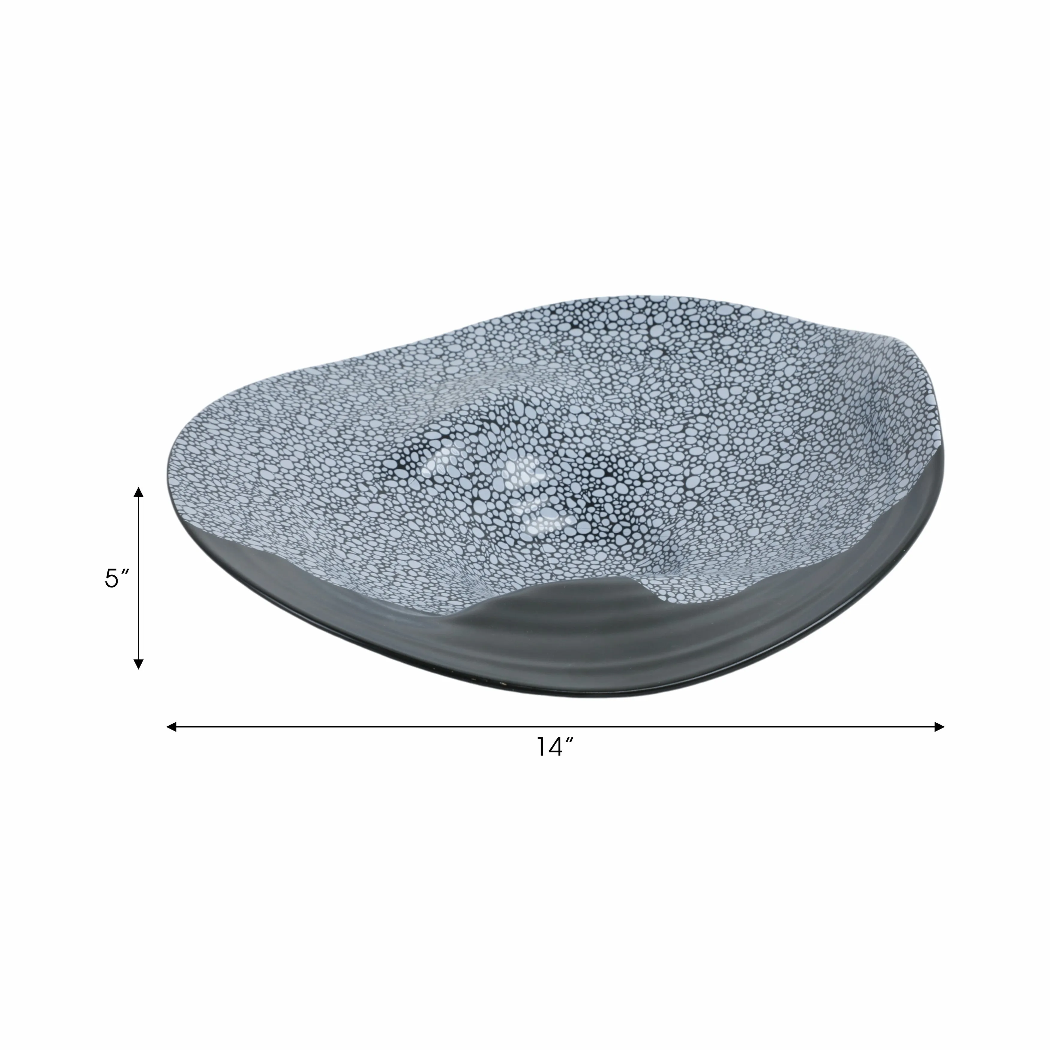 14" Yaretzi Small Porcelain Bowl, Black