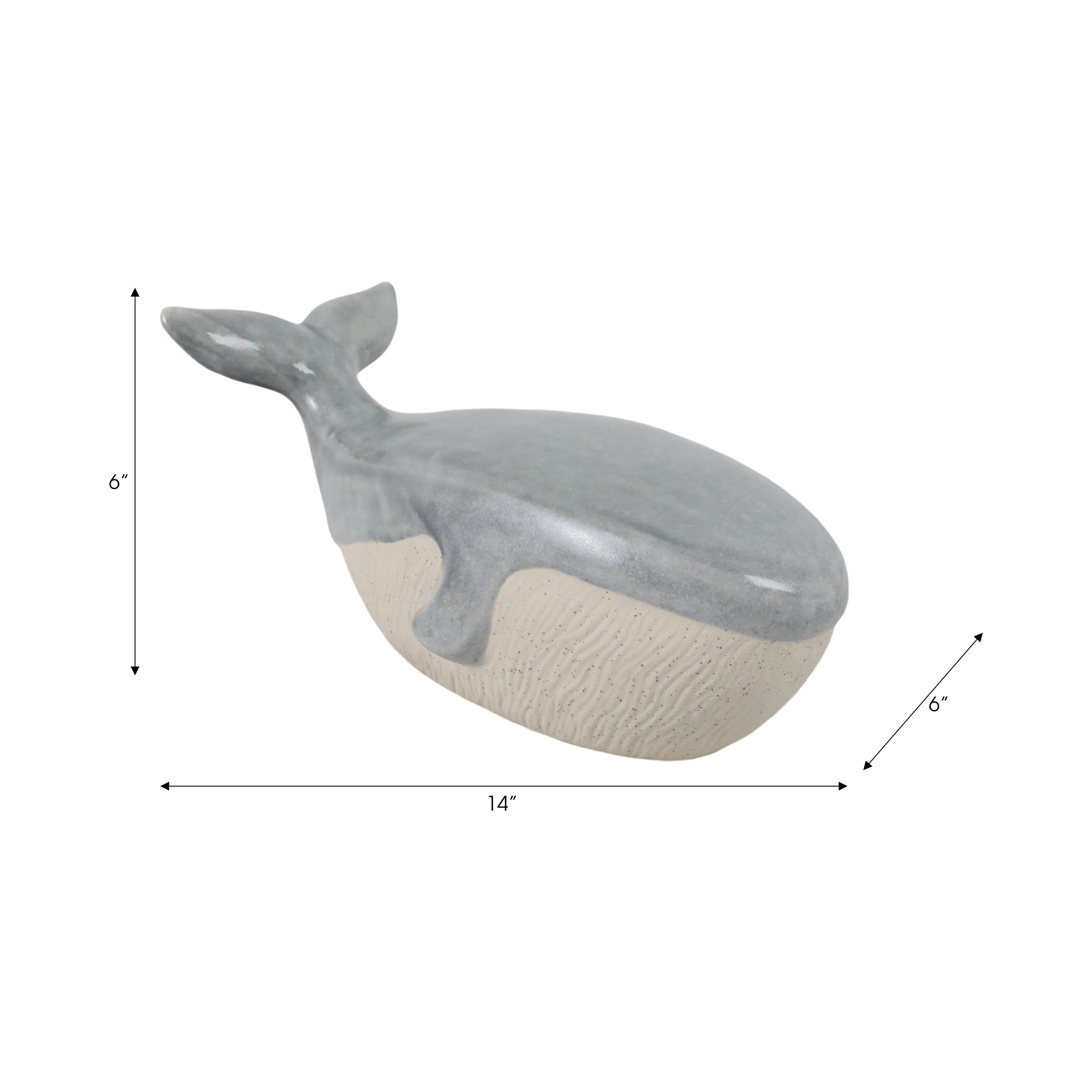 14x6 Whale Figurine, Blue/ivory
