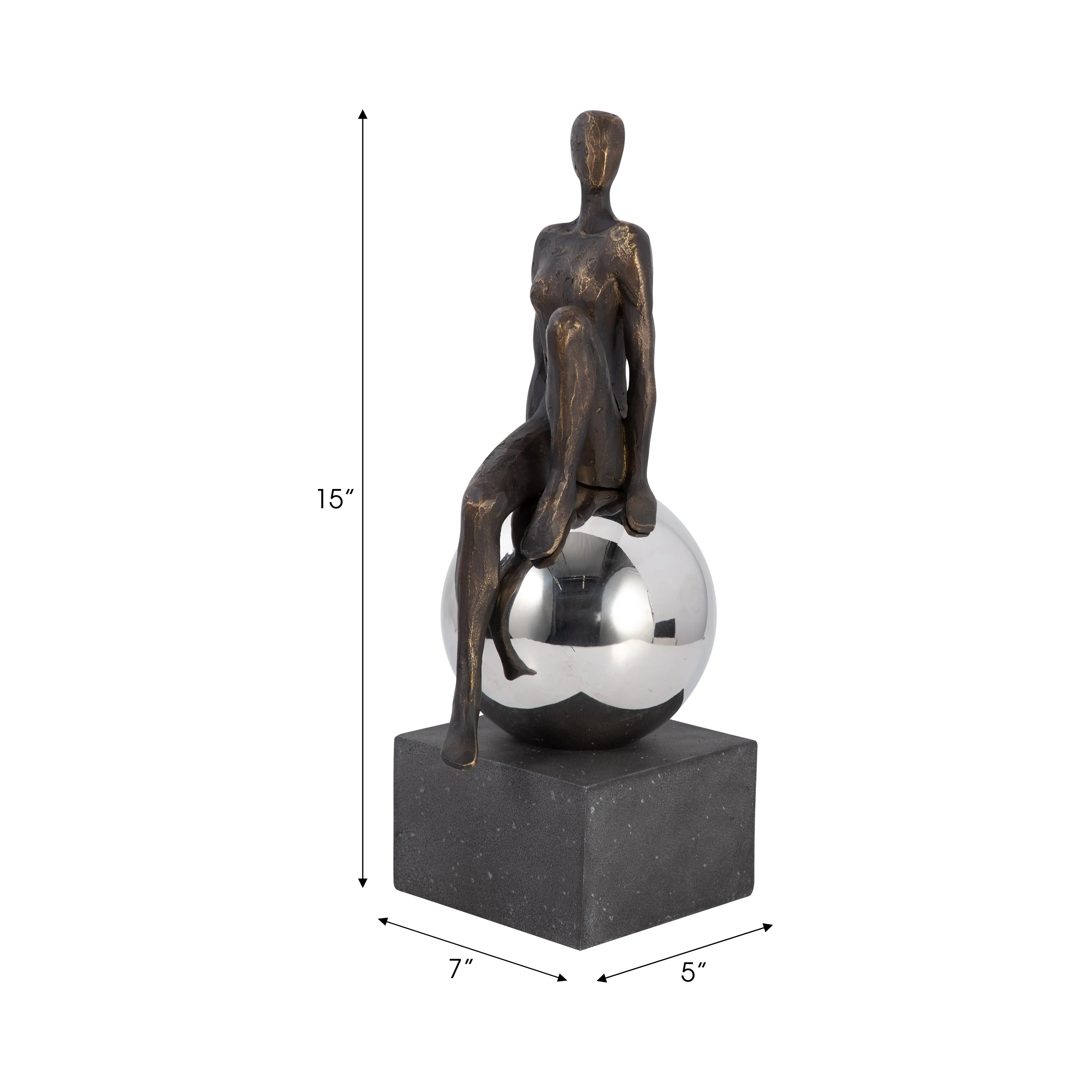 15" Augustonia Statuary With Steel Sphere