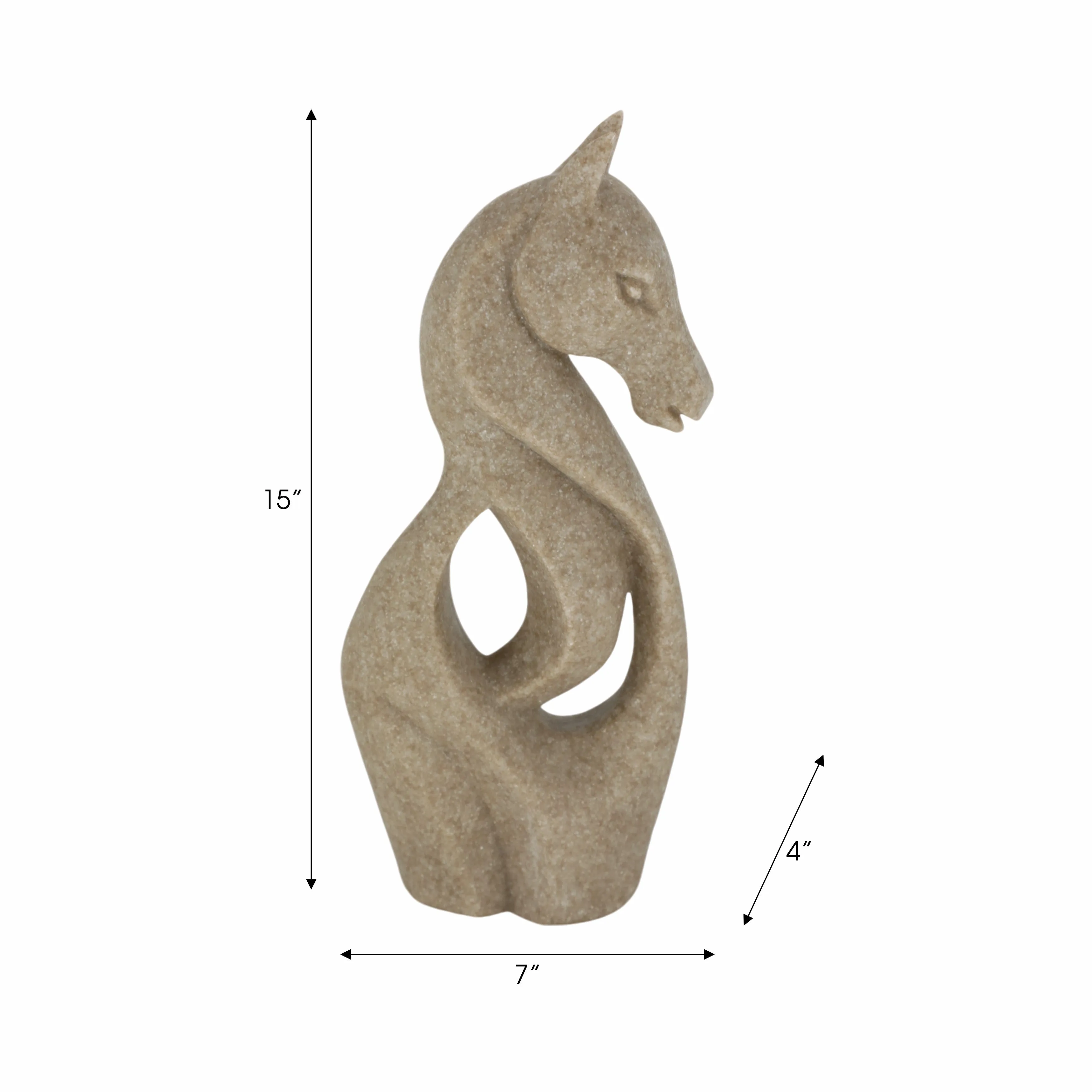 15" Flowood Brown Quartz Resin Horse Statuary
