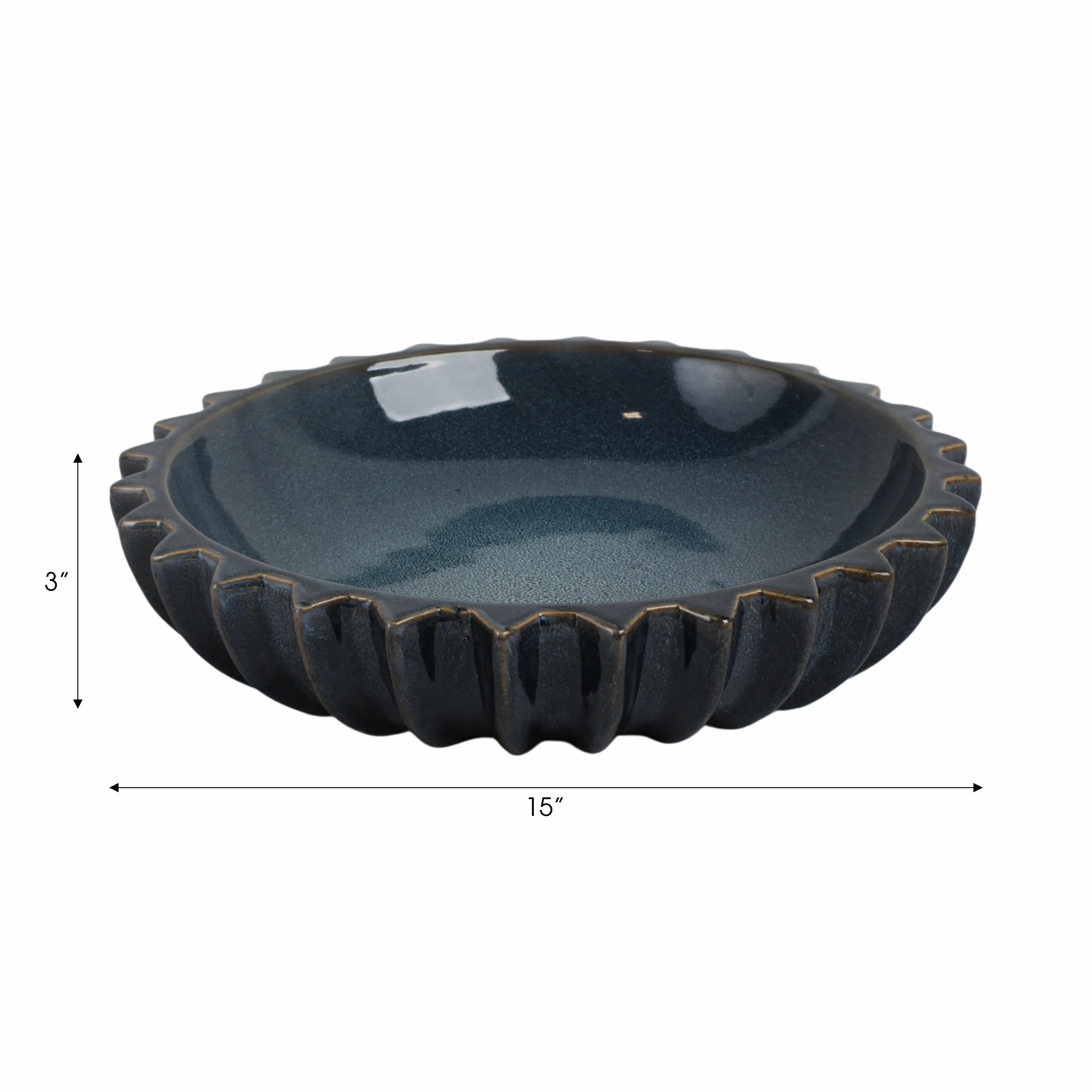 15" Pella Blue Cer Bowl