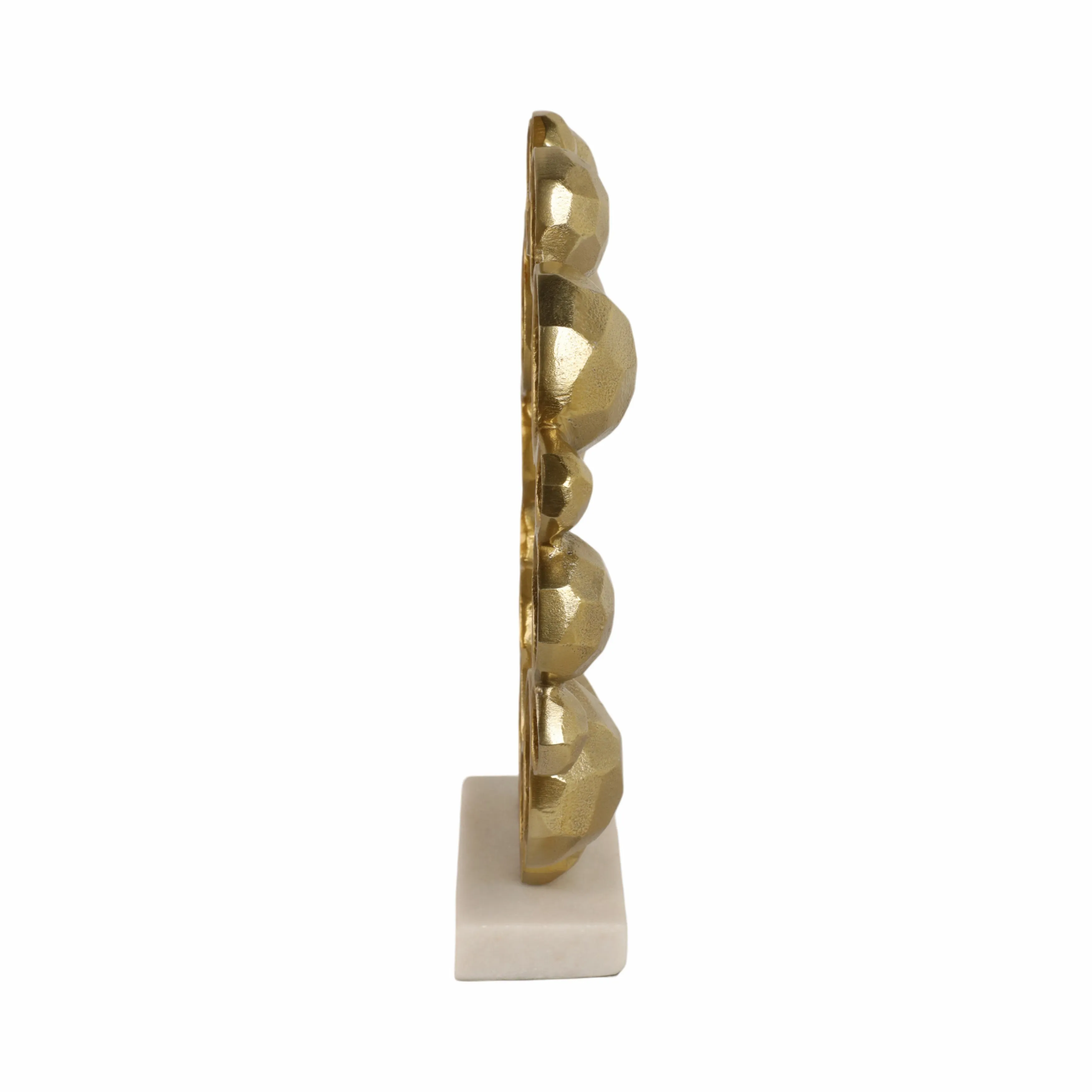 15" Ring Of Orbs On Marble Base, Gold/white