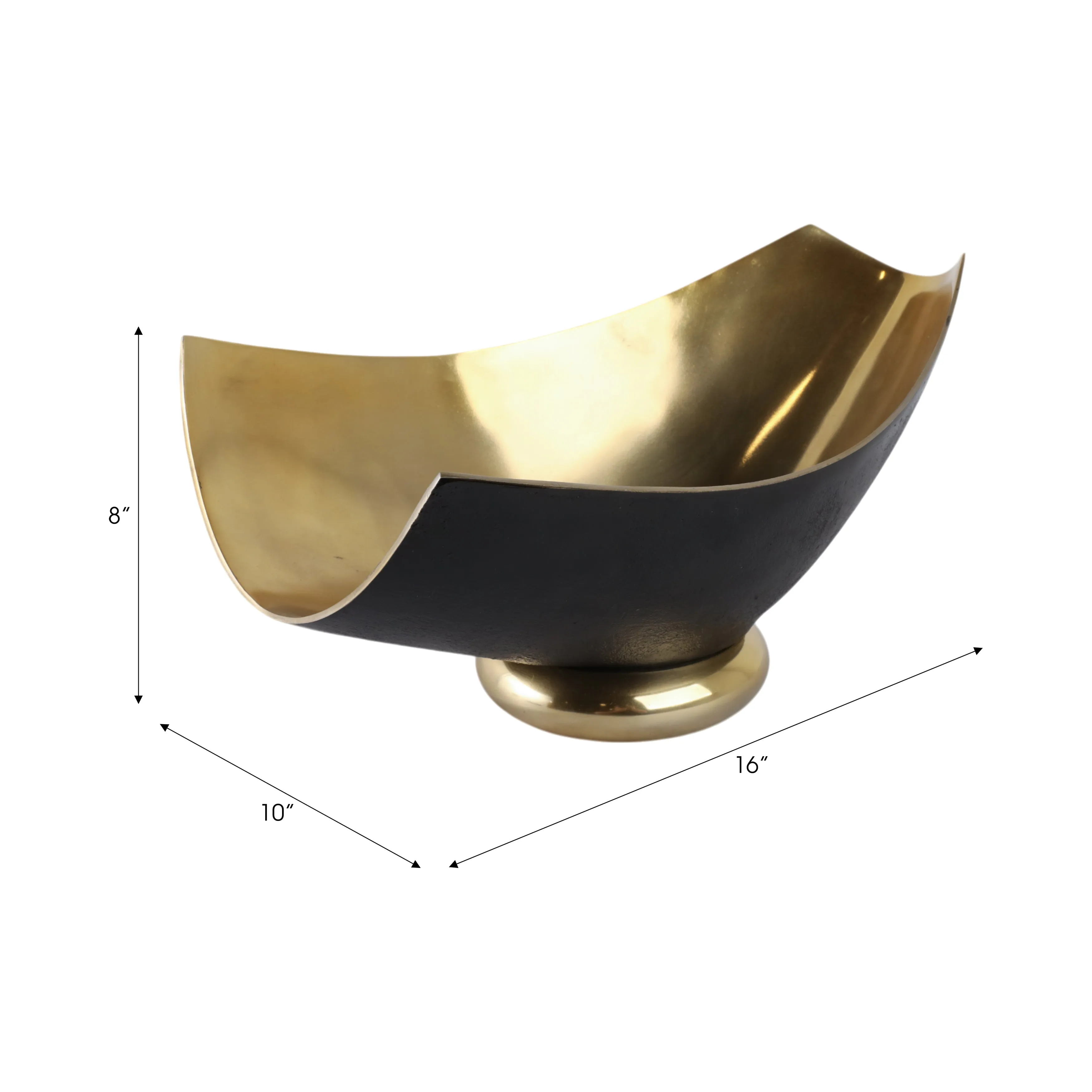 16" Rouen Black And Gold Bowl