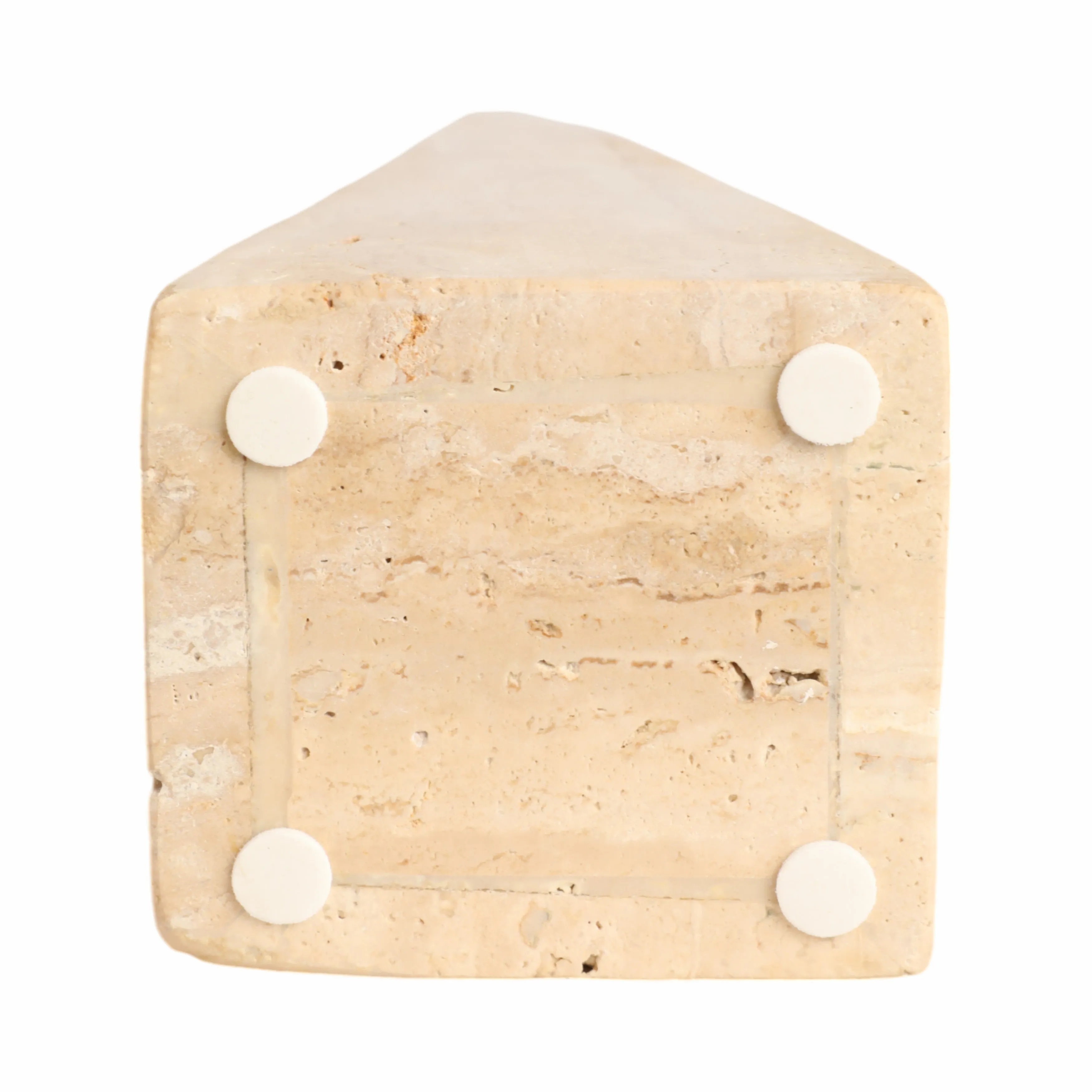 16" Travertine Obelisk, Tan