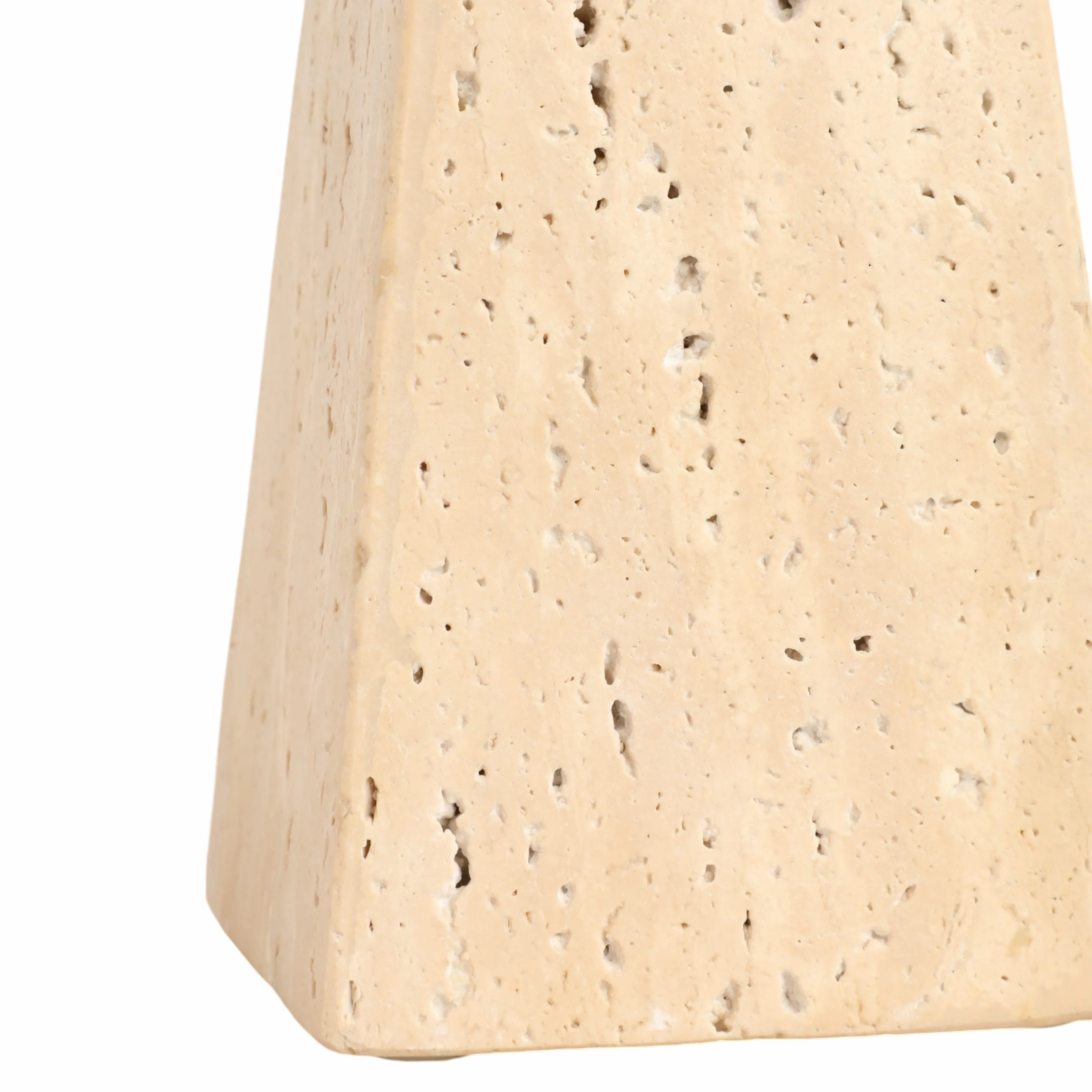 16" Travertine Obelisk, Tan