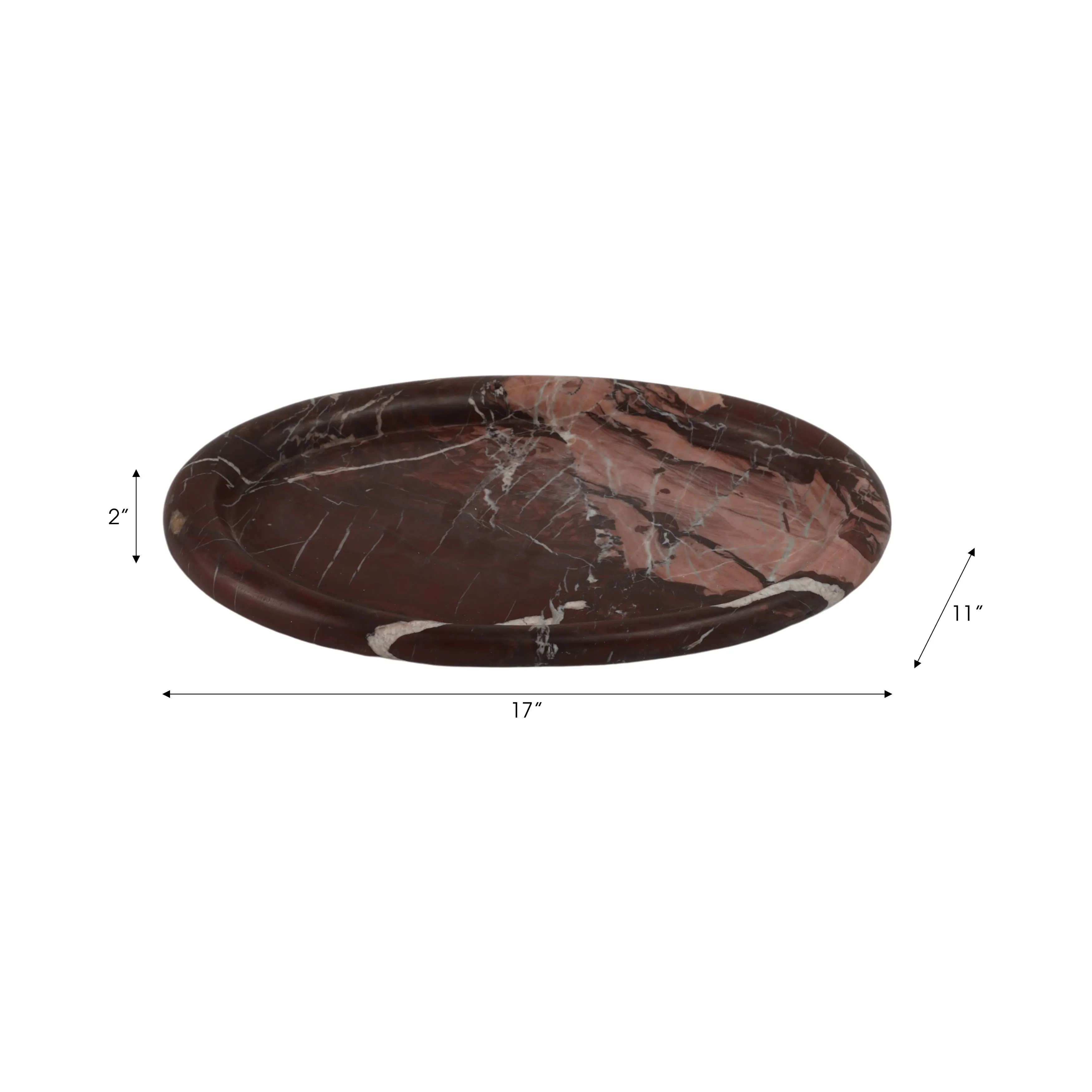 17" Kramer Red Marble Tray