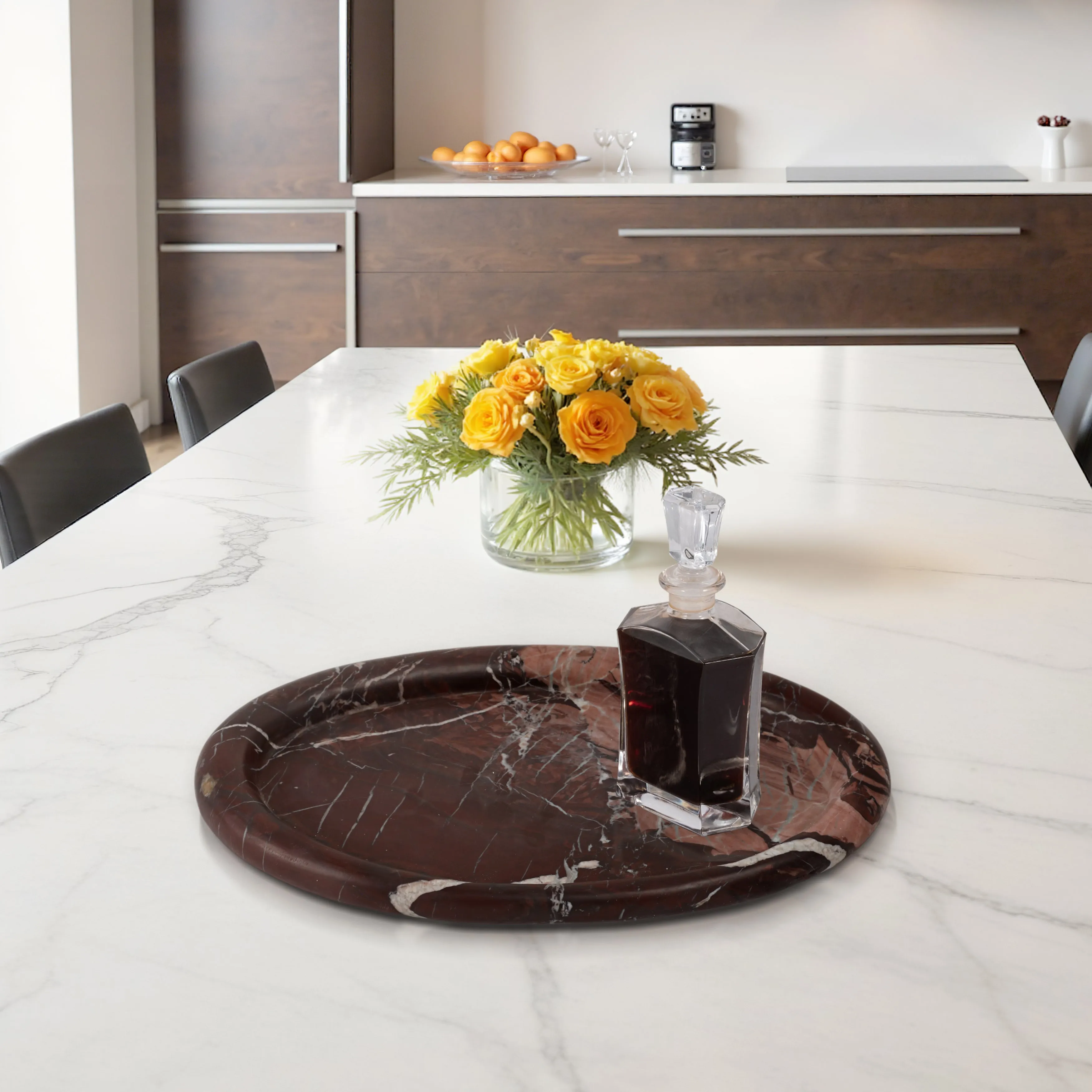 17" Kramer Red Marble Tray