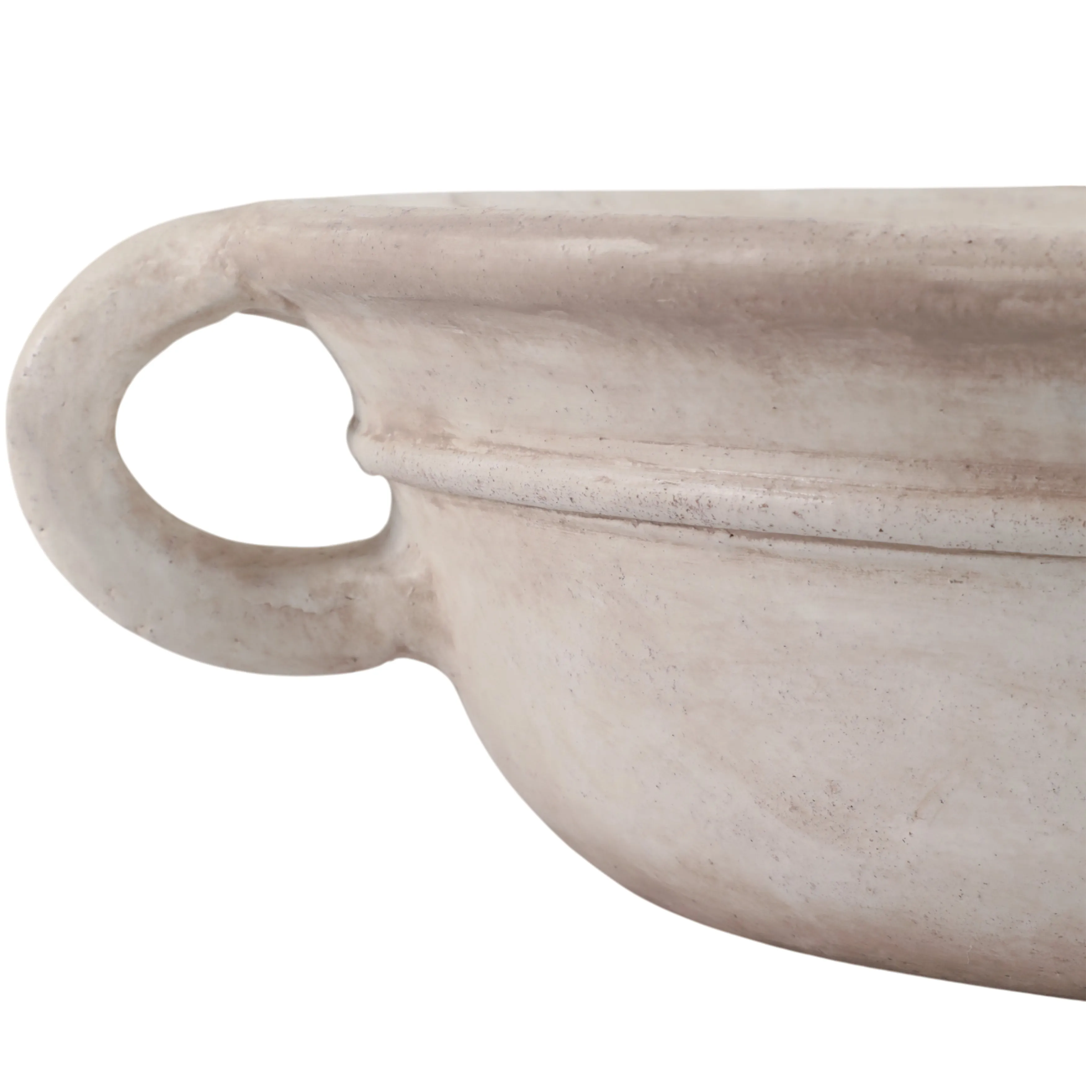 18" Bowl With Handles, Antique White