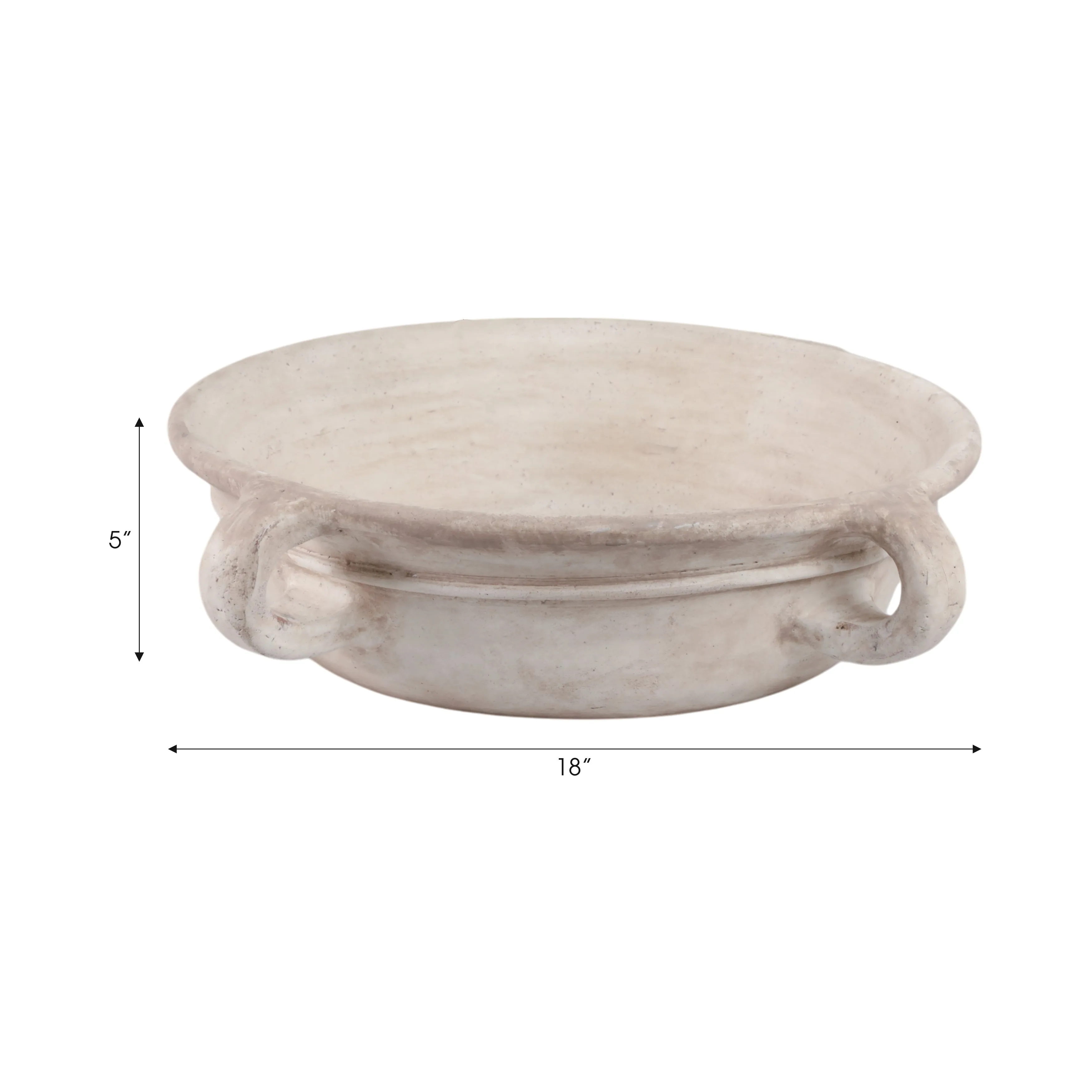 18" Bowl With Handles, Antique White