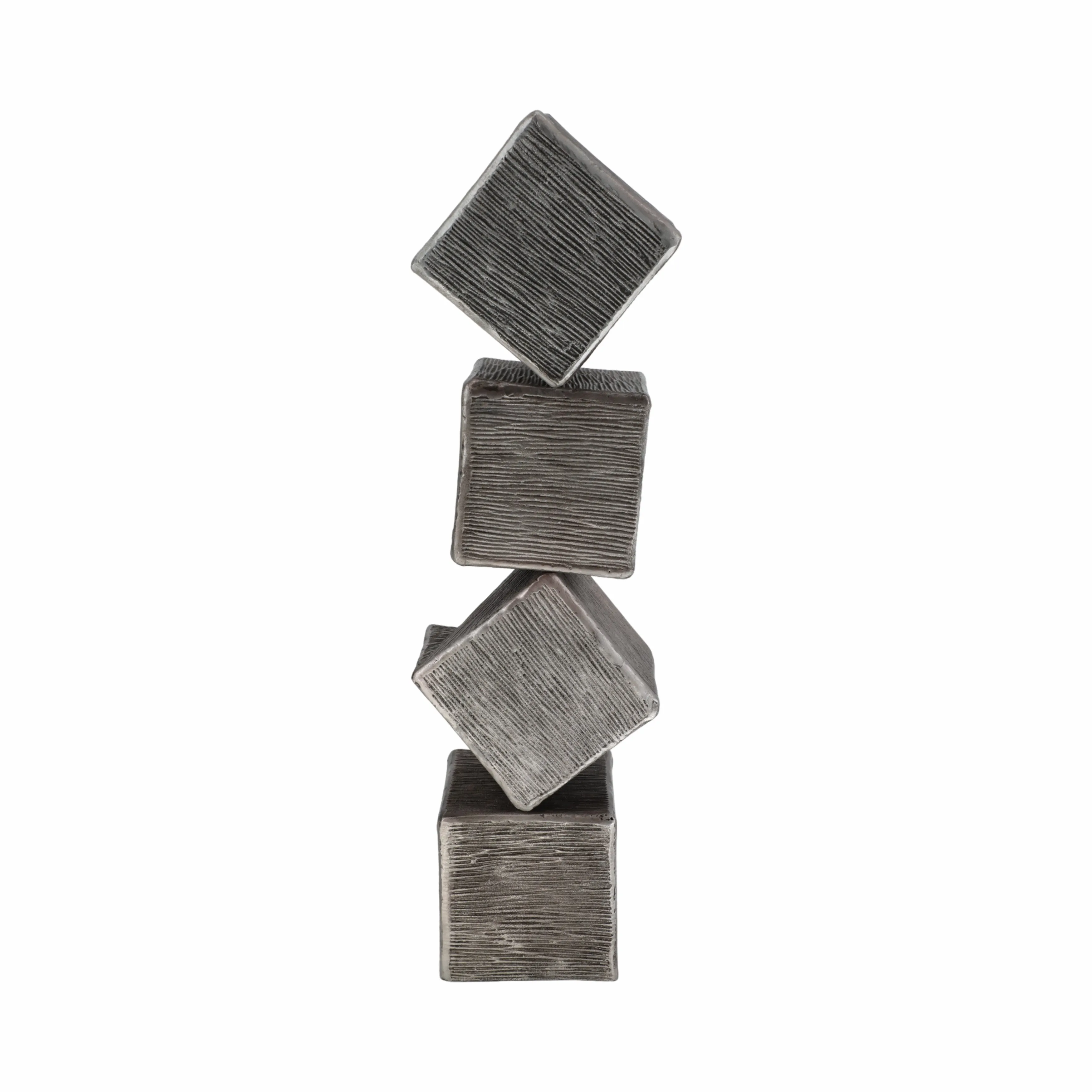 25" Lyon Large Silver Cube Statuary