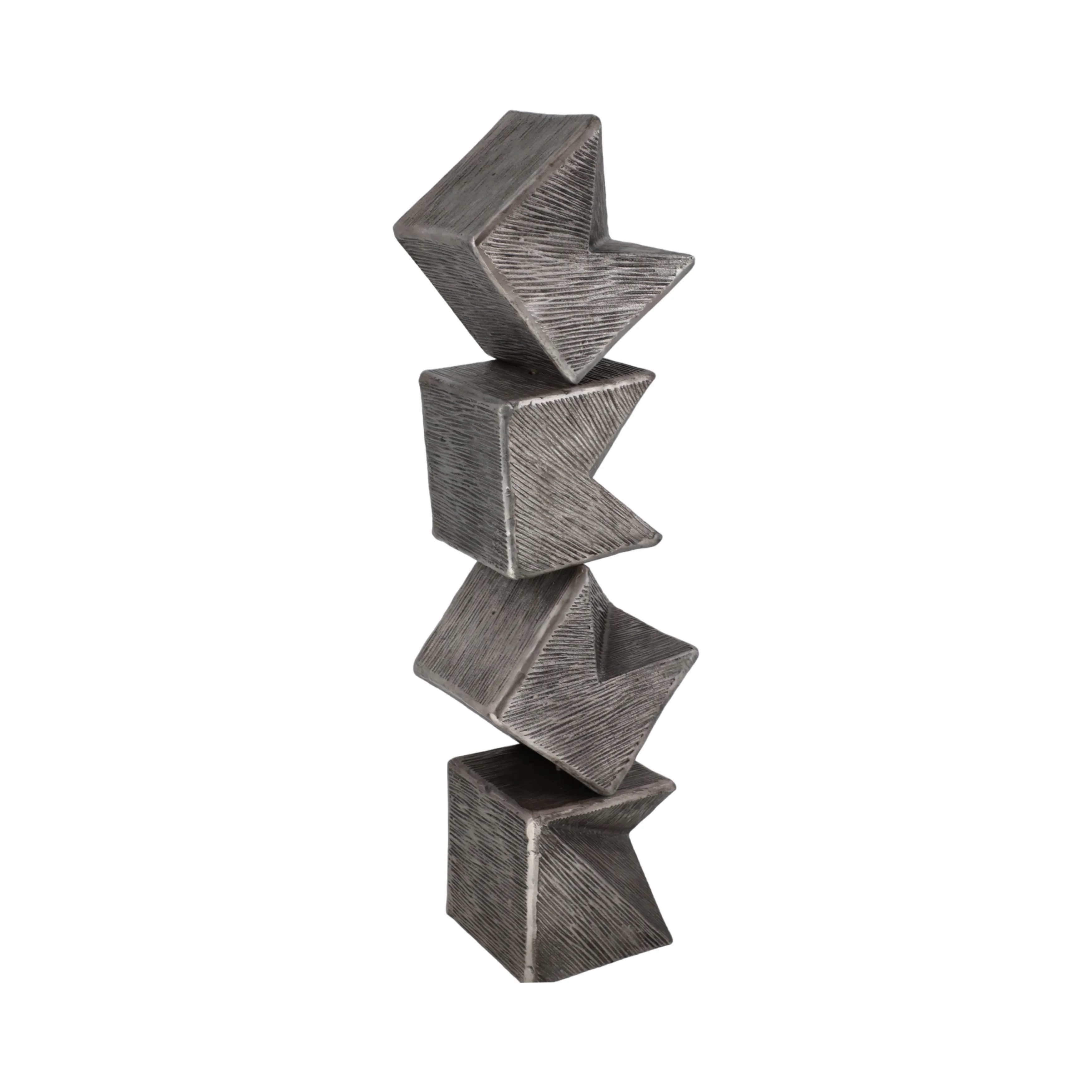 25" Lyon Large Silver Cube Statuary