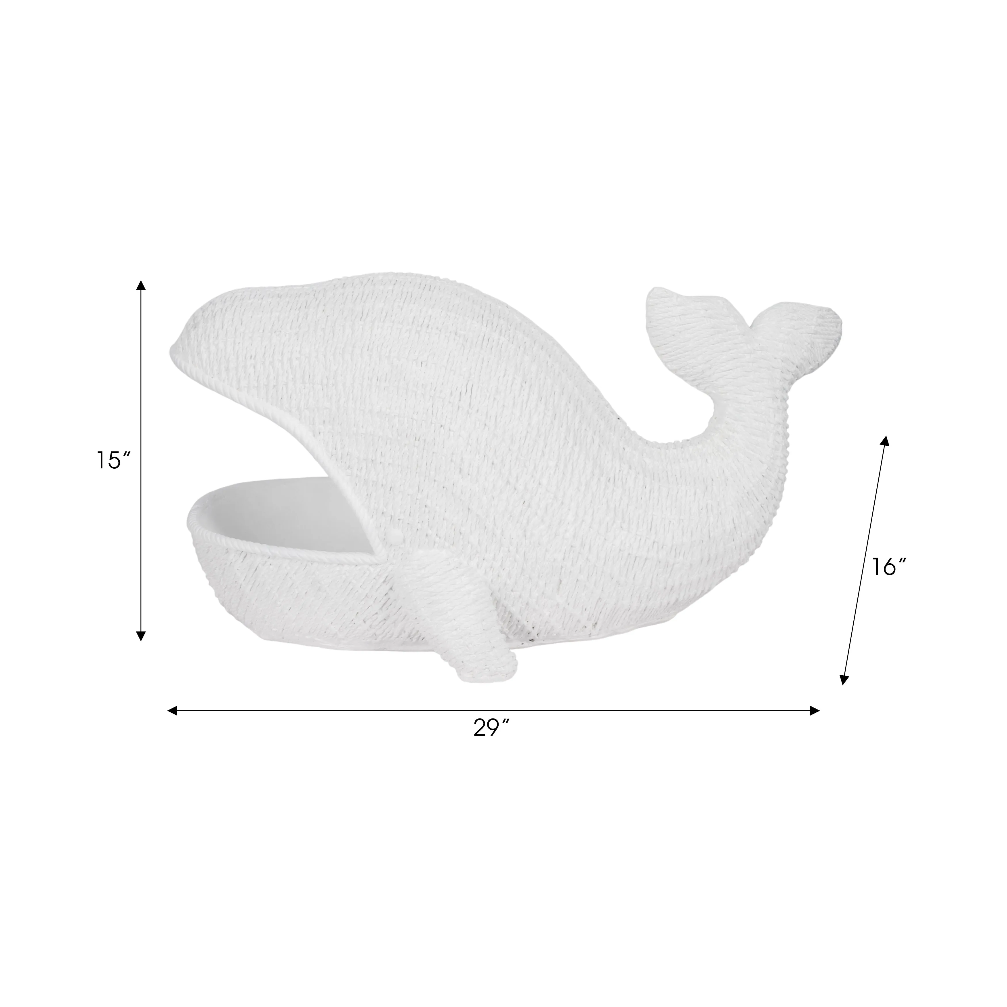 29" Woven Texture Whale Basket, Tbd