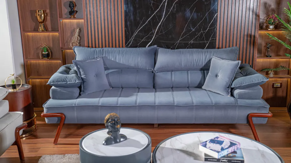 3-seater sofa from Maiden Home, navy blue - 220x75x75 cm M110453416