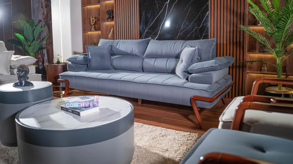 3-seater sofa from Maiden Home, navy blue - 220x75x75 cm M110453416