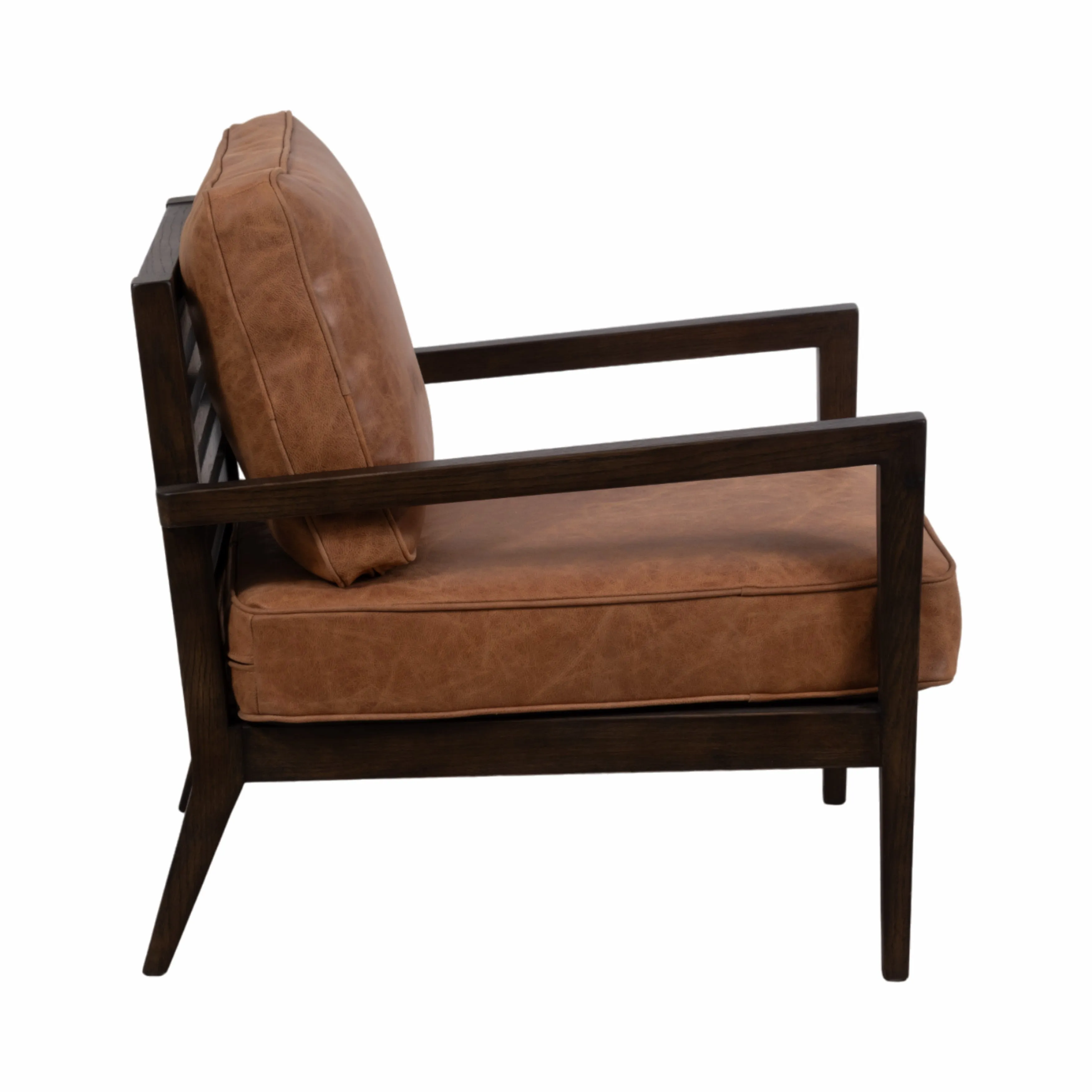 32" Sanders Suede Wood Accent Chair, Brown