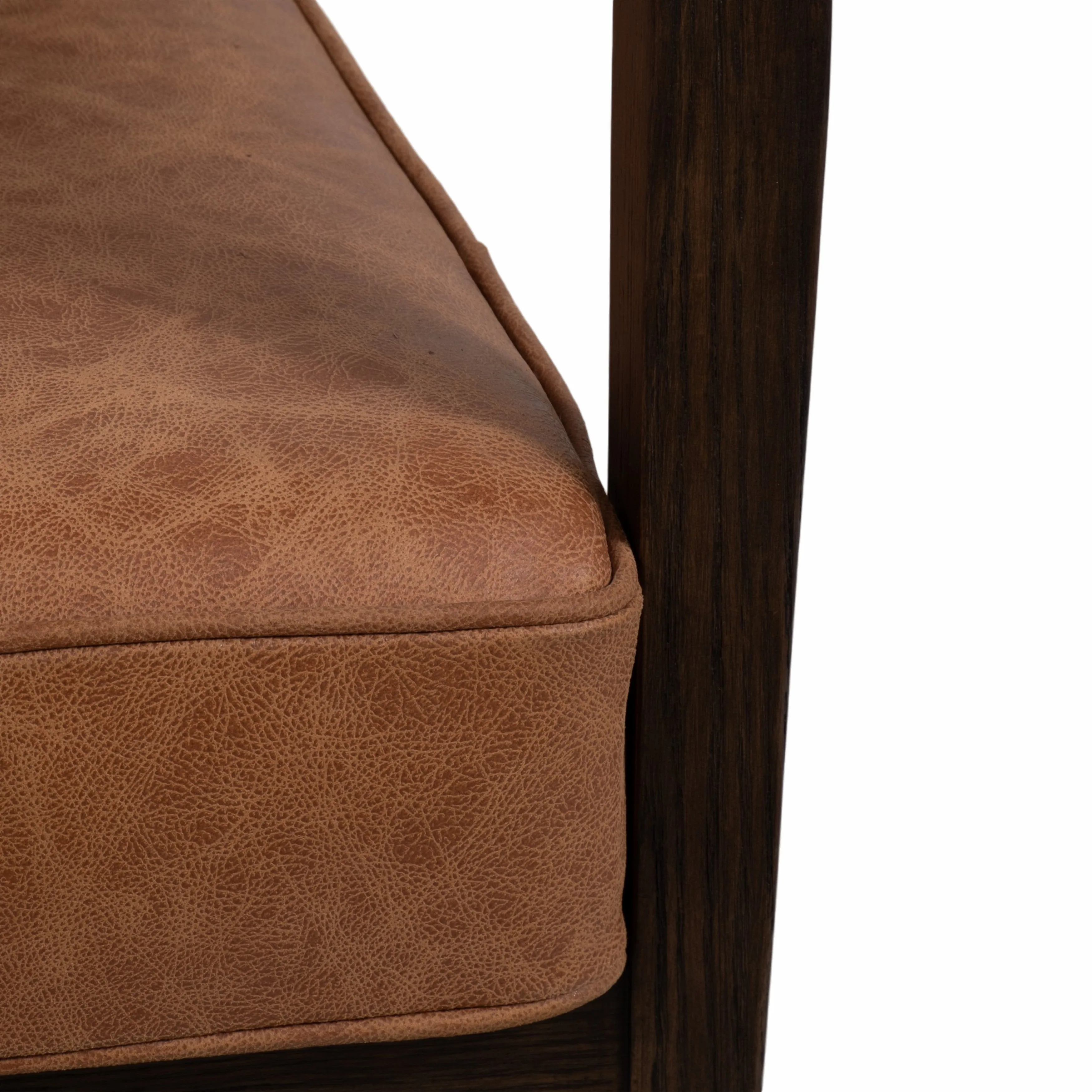 32" Sanders Suede Wood Accent Chair, Brown