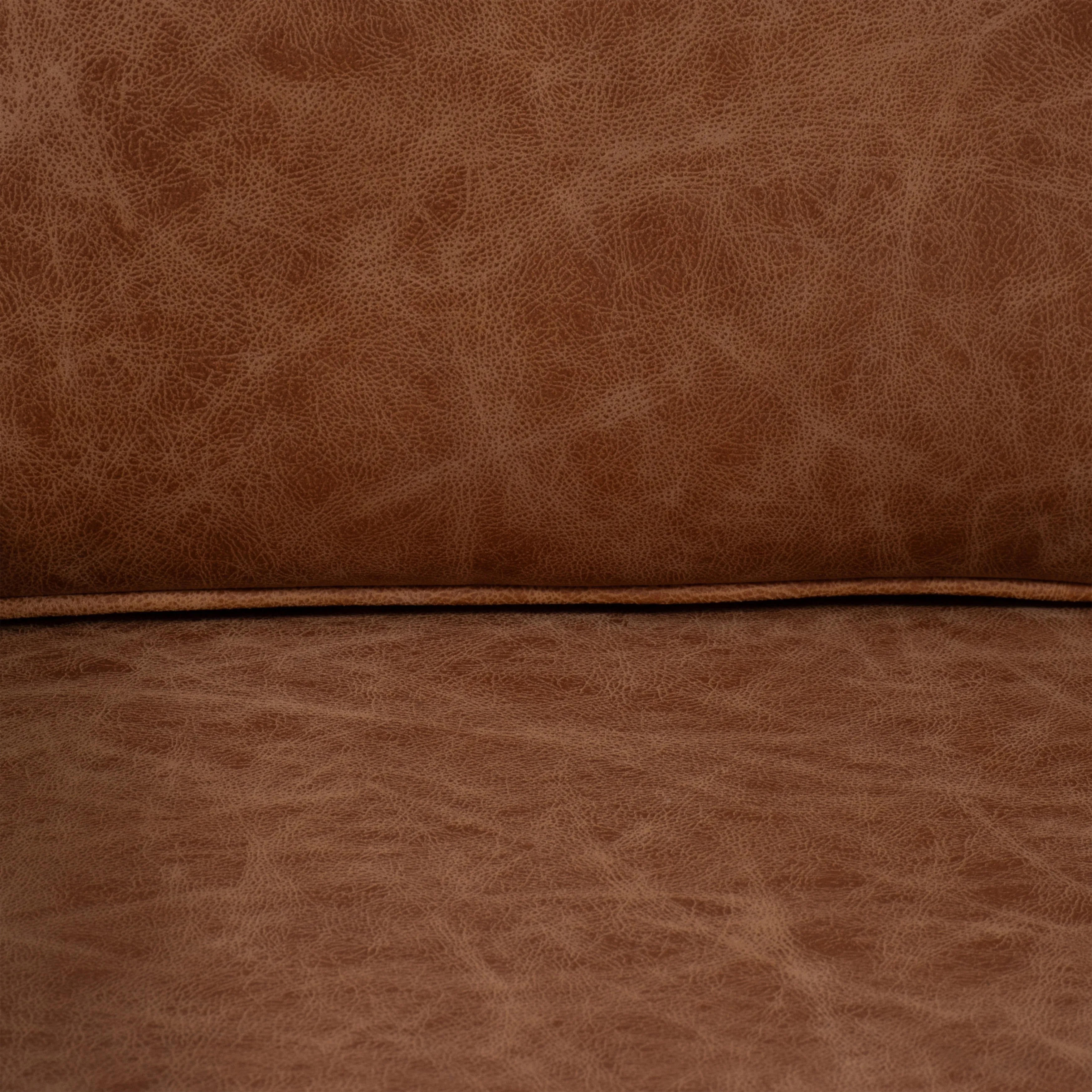 32" Sanders Suede Wood Accent Chair, Brown