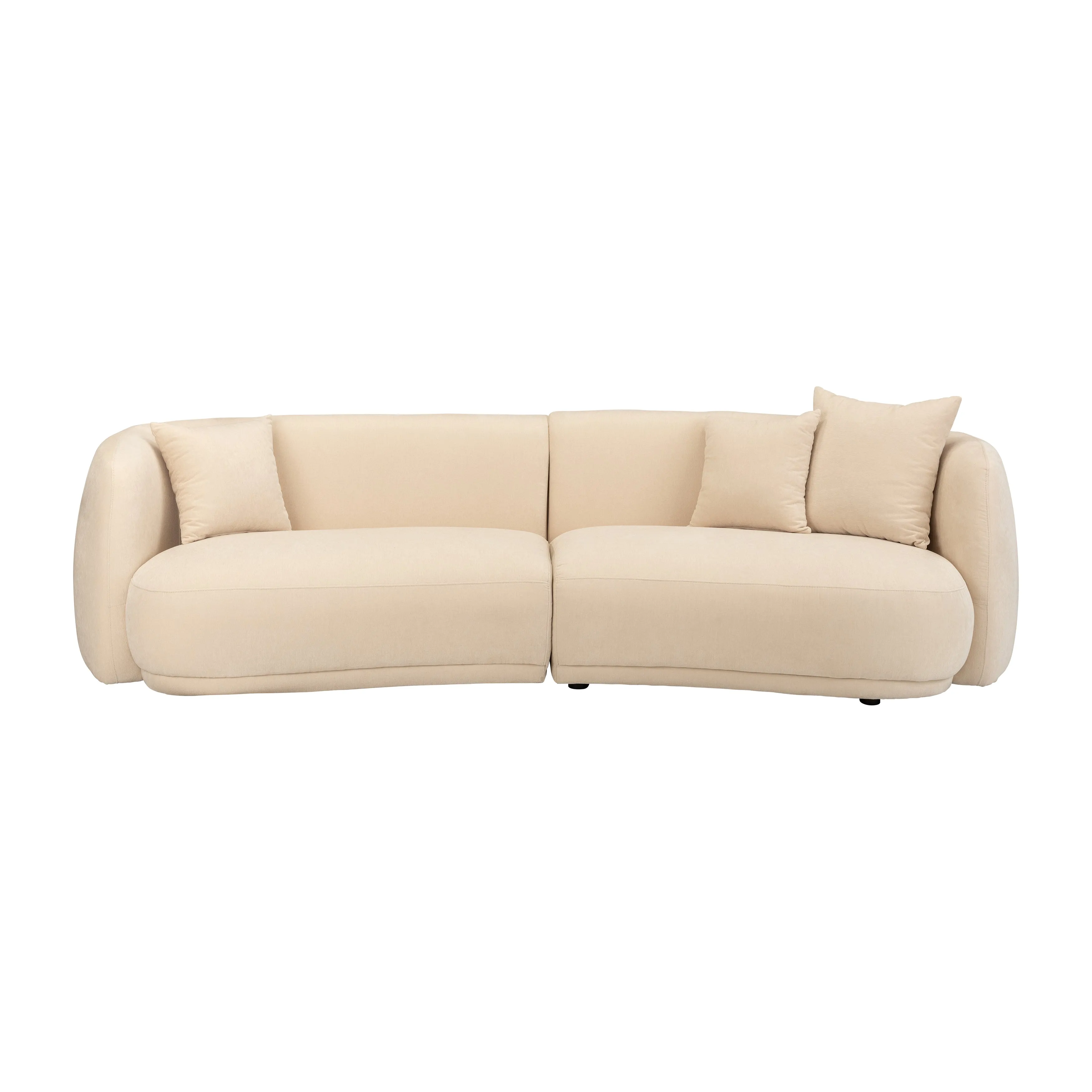 4-SEAT CURVED SOFA, IVORY/BEIGE