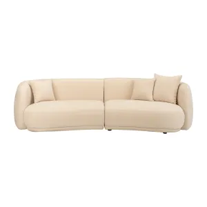 4-SEAT CURVED SOFA, IVORY/BEIGE