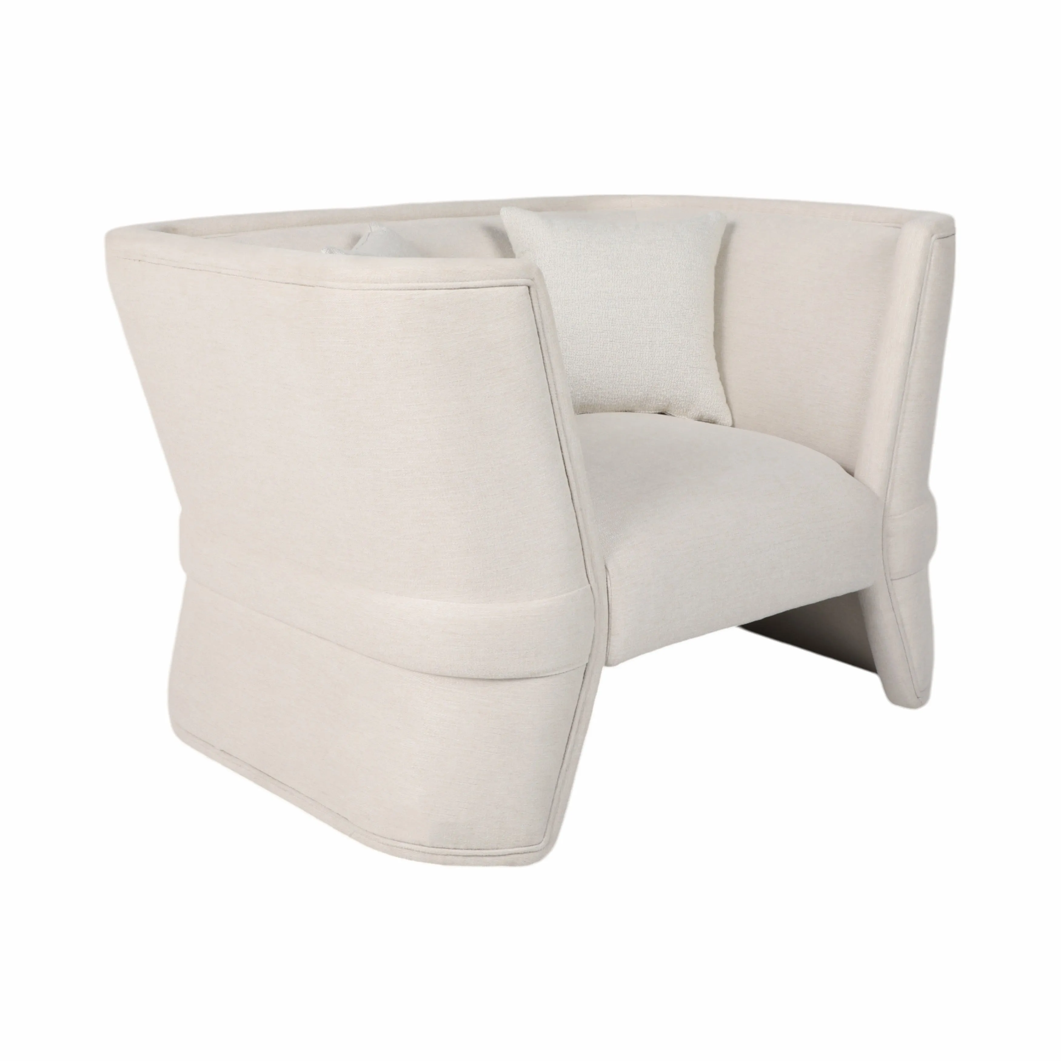 47" Preito Accent Chair, Ivory/beige