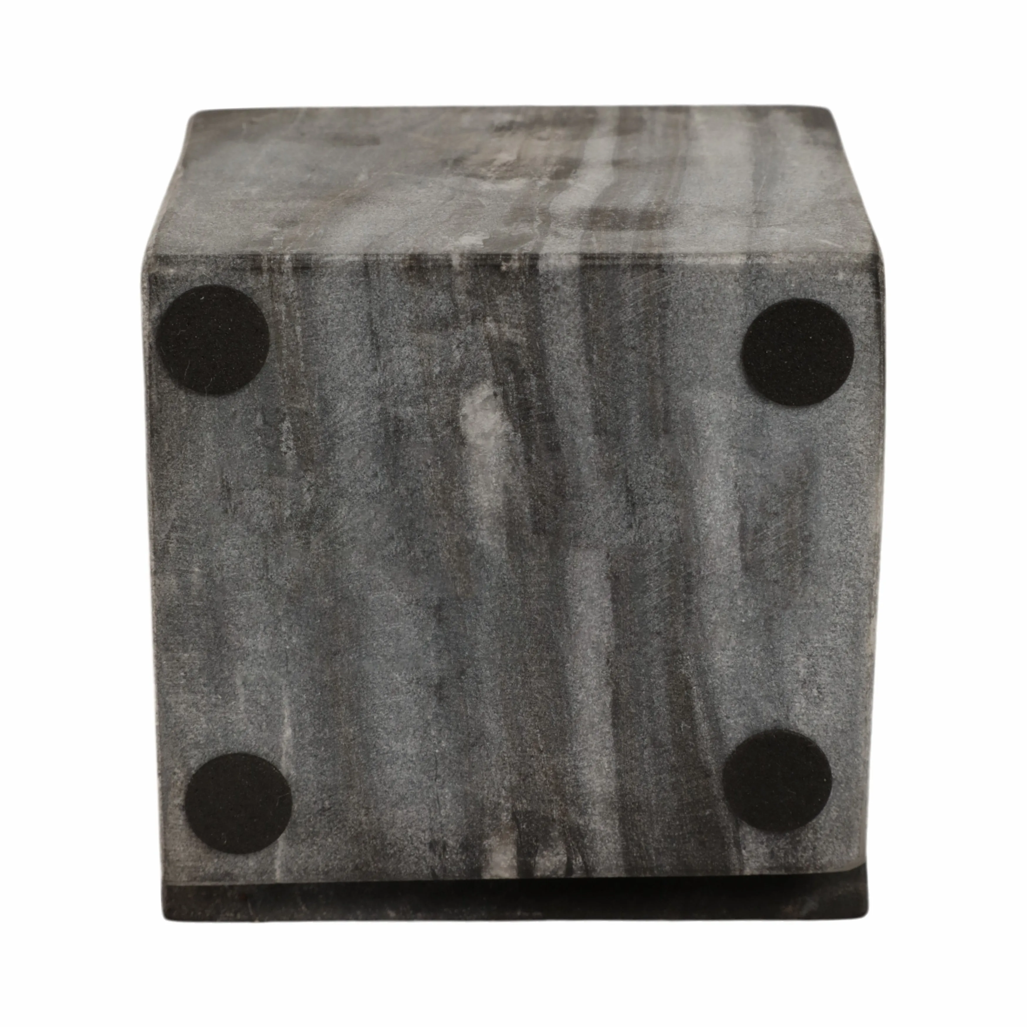 4" Cut Marble Cube, Grey