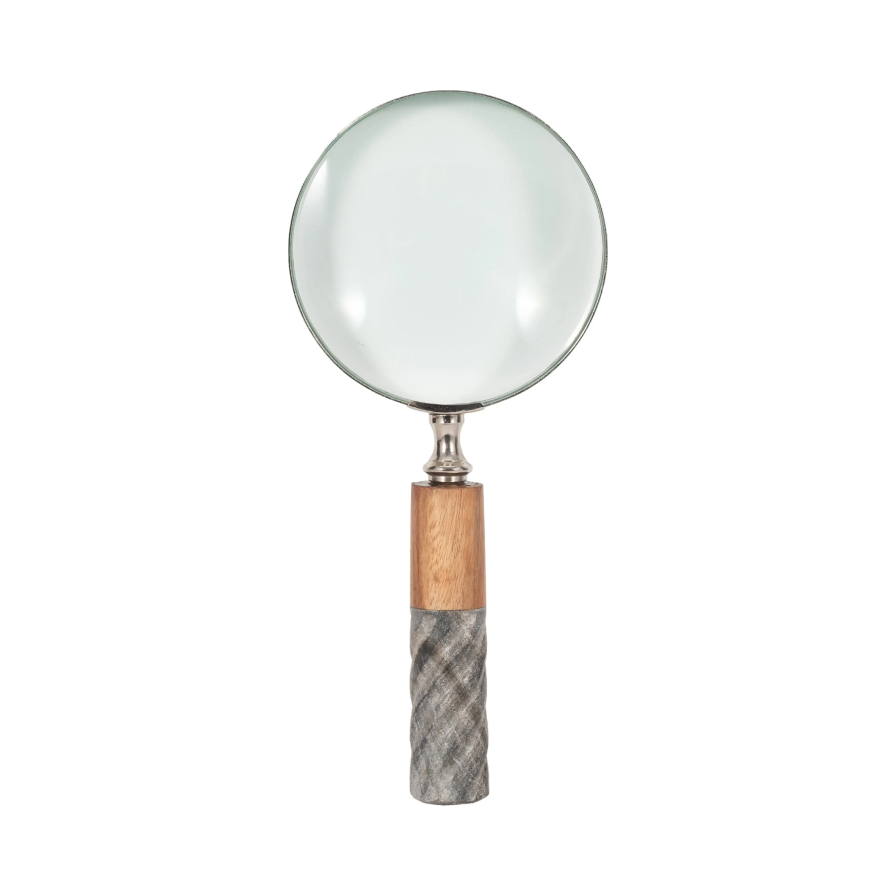 4"D MAGNIFYING GLASS IN RESIN HANDLE, 2-TONE