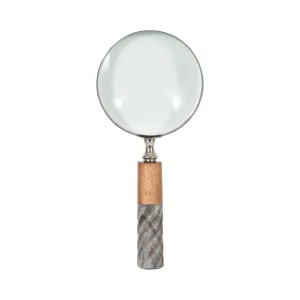 4"D MAGNIFYING GLASS IN RESIN HANDLE, 2-TONE