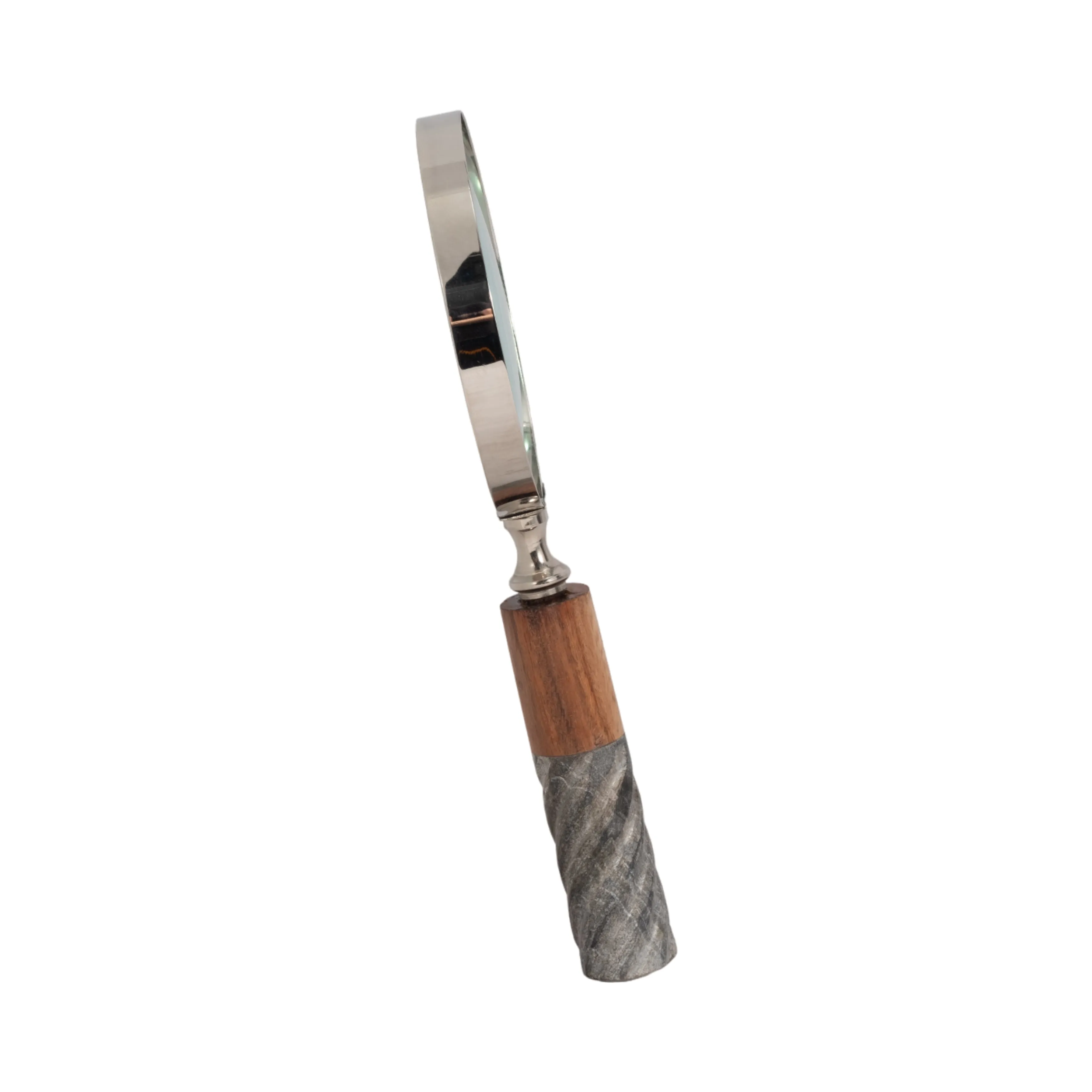 4"D MAGNIFYING GLASS IN RESIN HANDLE, 2-TONE