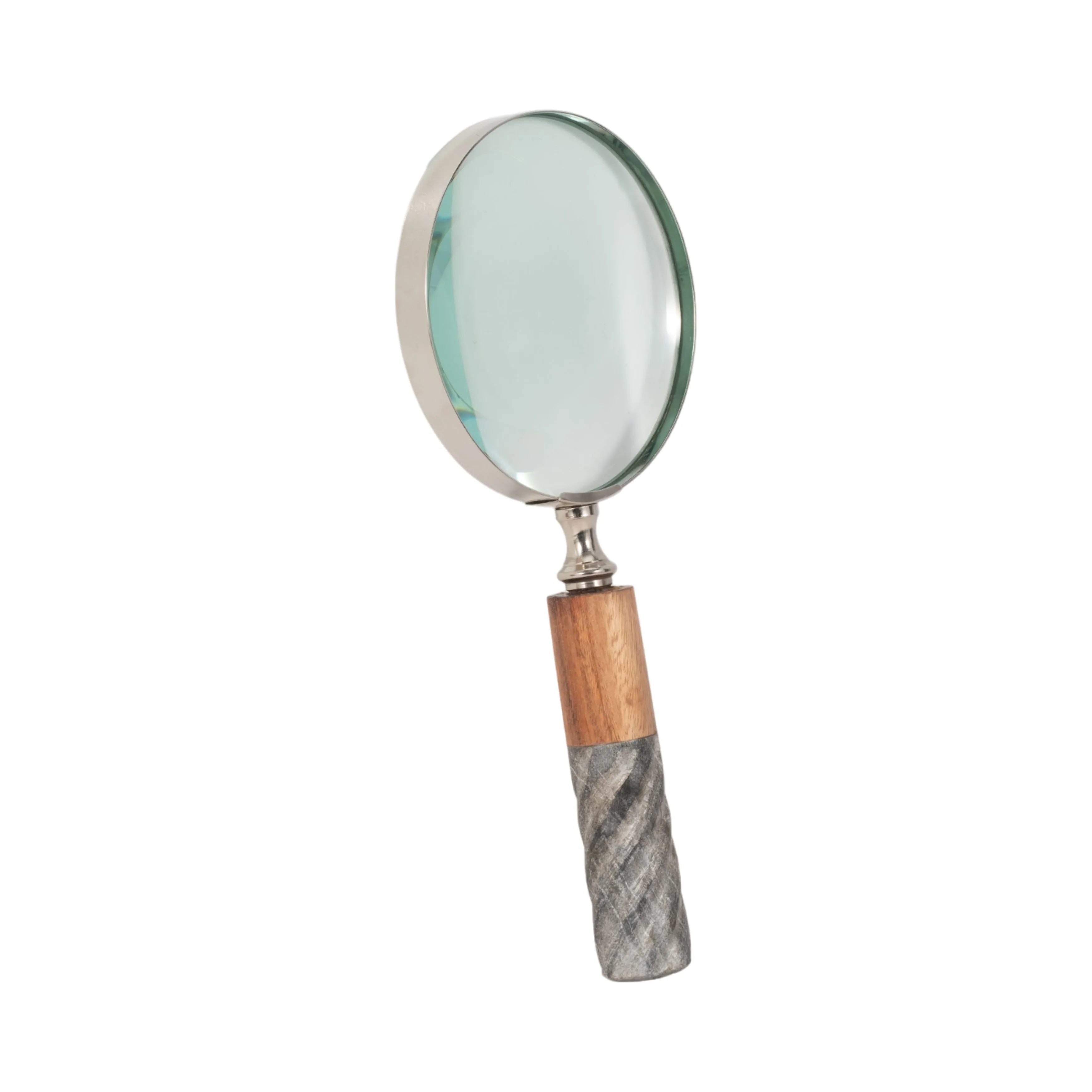 4"D MAGNIFYING GLASS IN RESIN HANDLE, 2-TONE