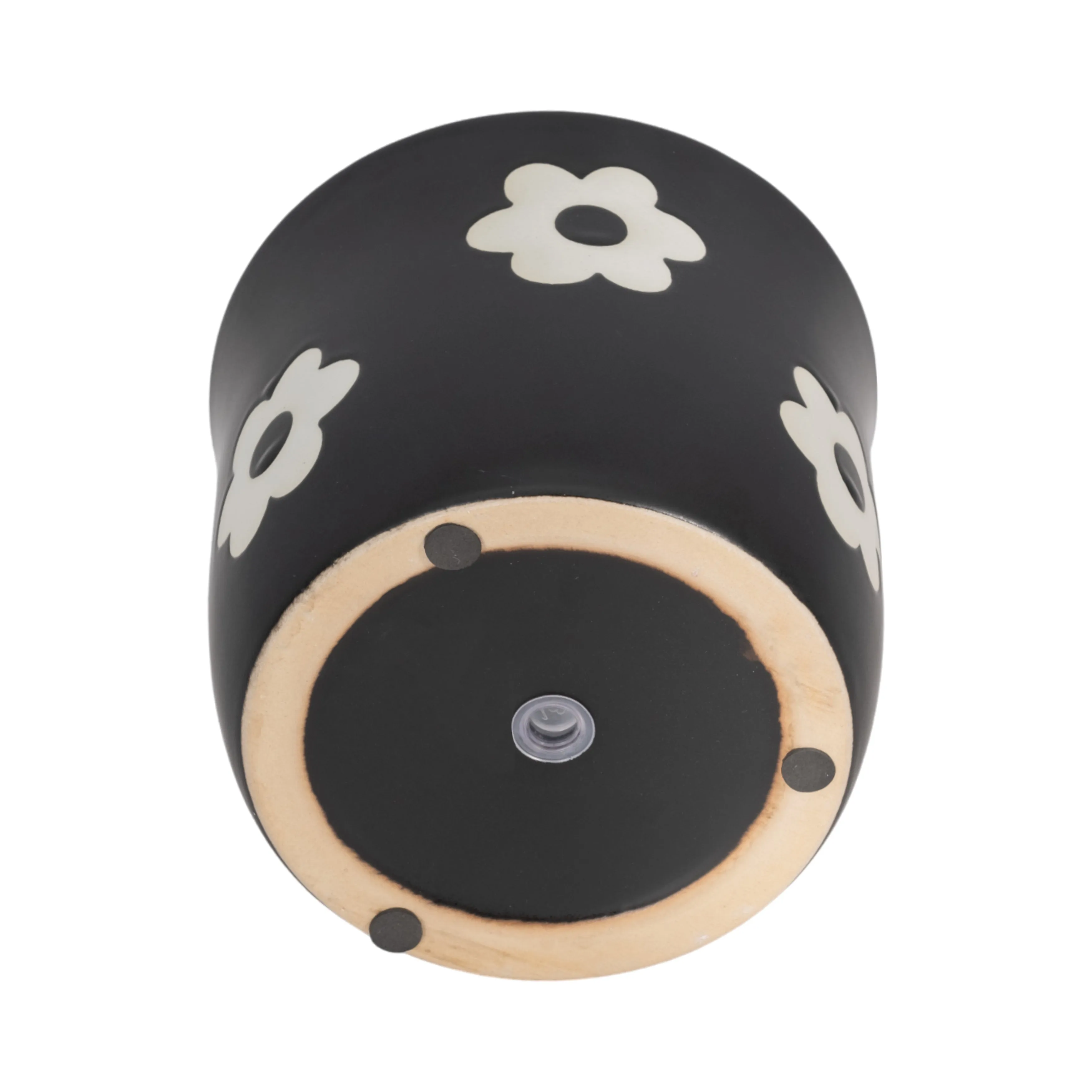 6" Flower Power Planter, Black/white