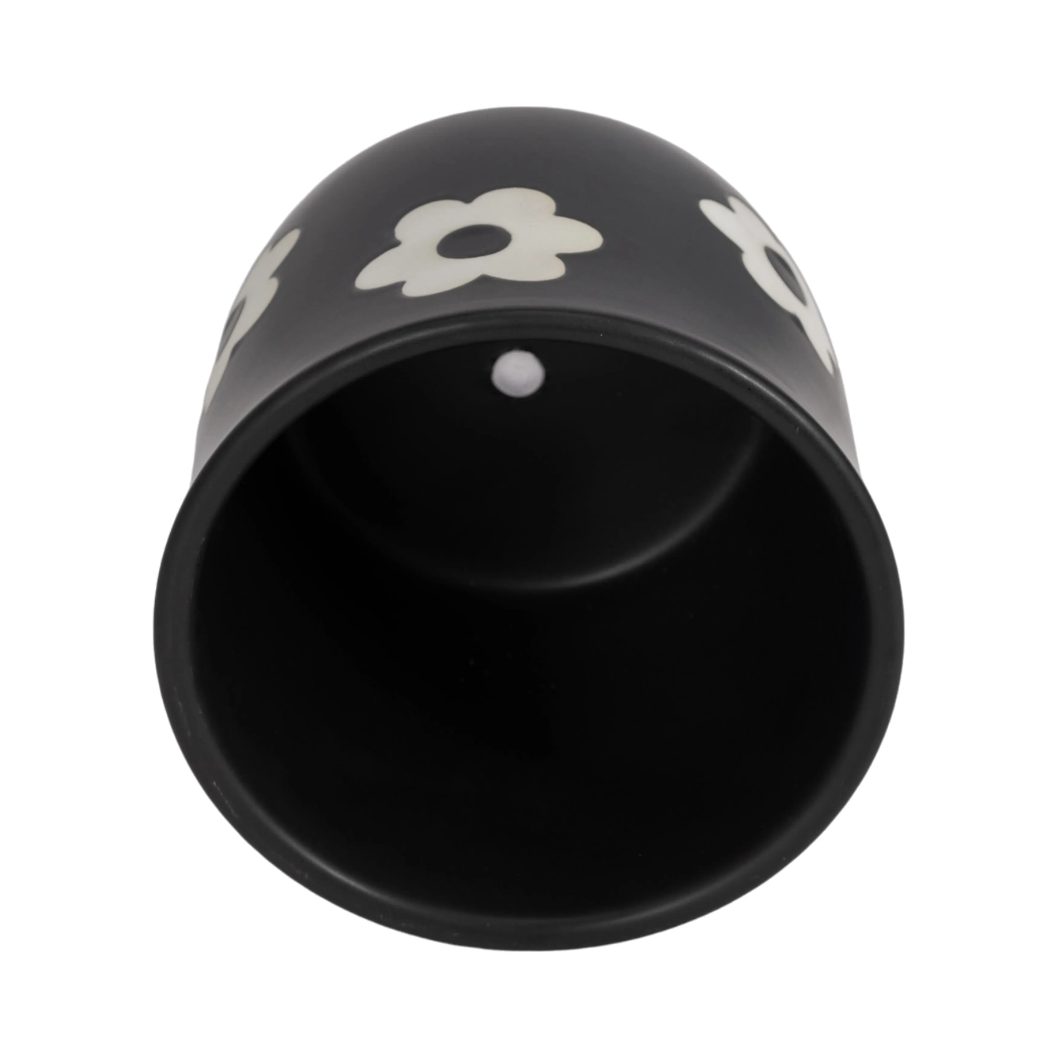 6" Flower Power Planter, Black/white