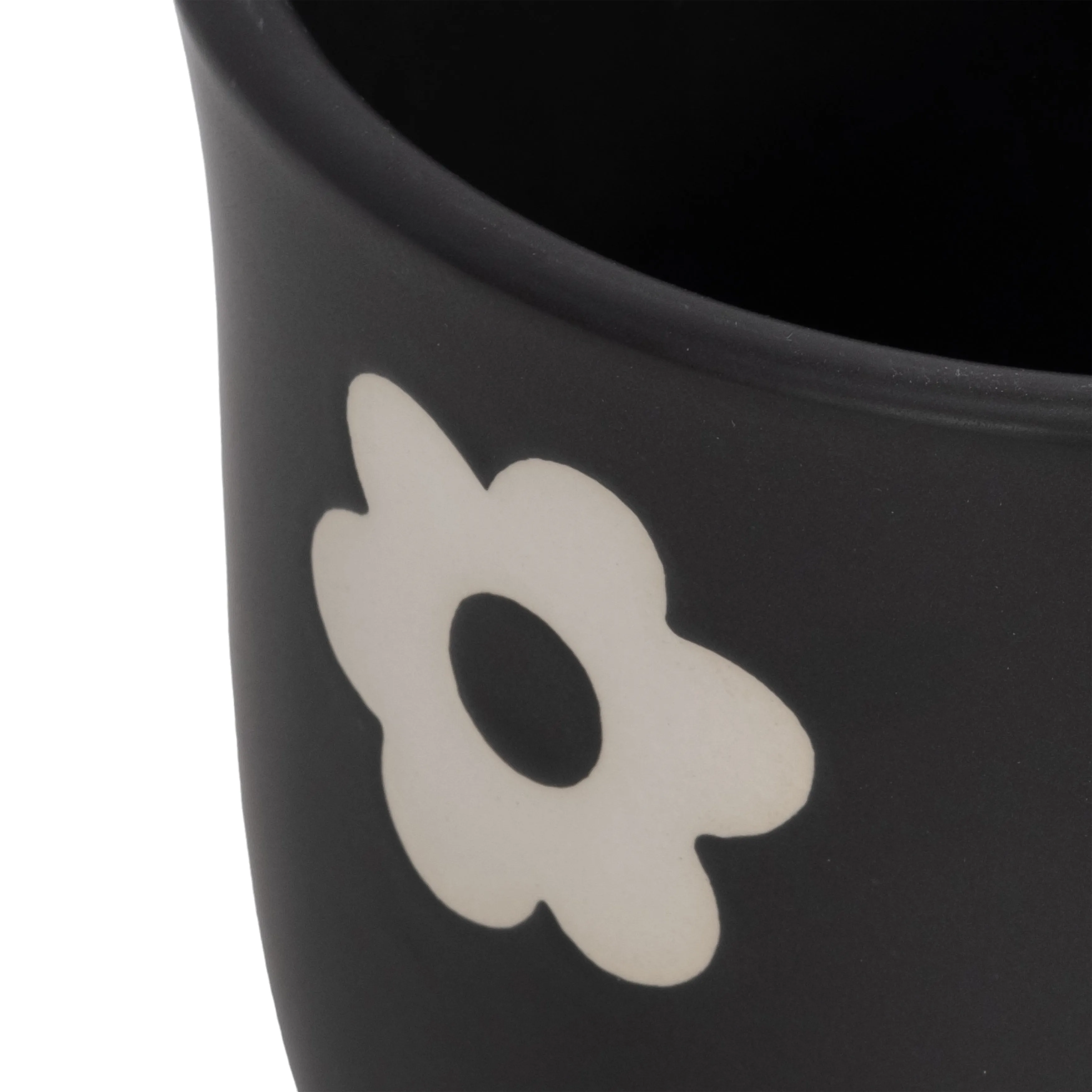 6" Flower Power Planter, Black/white