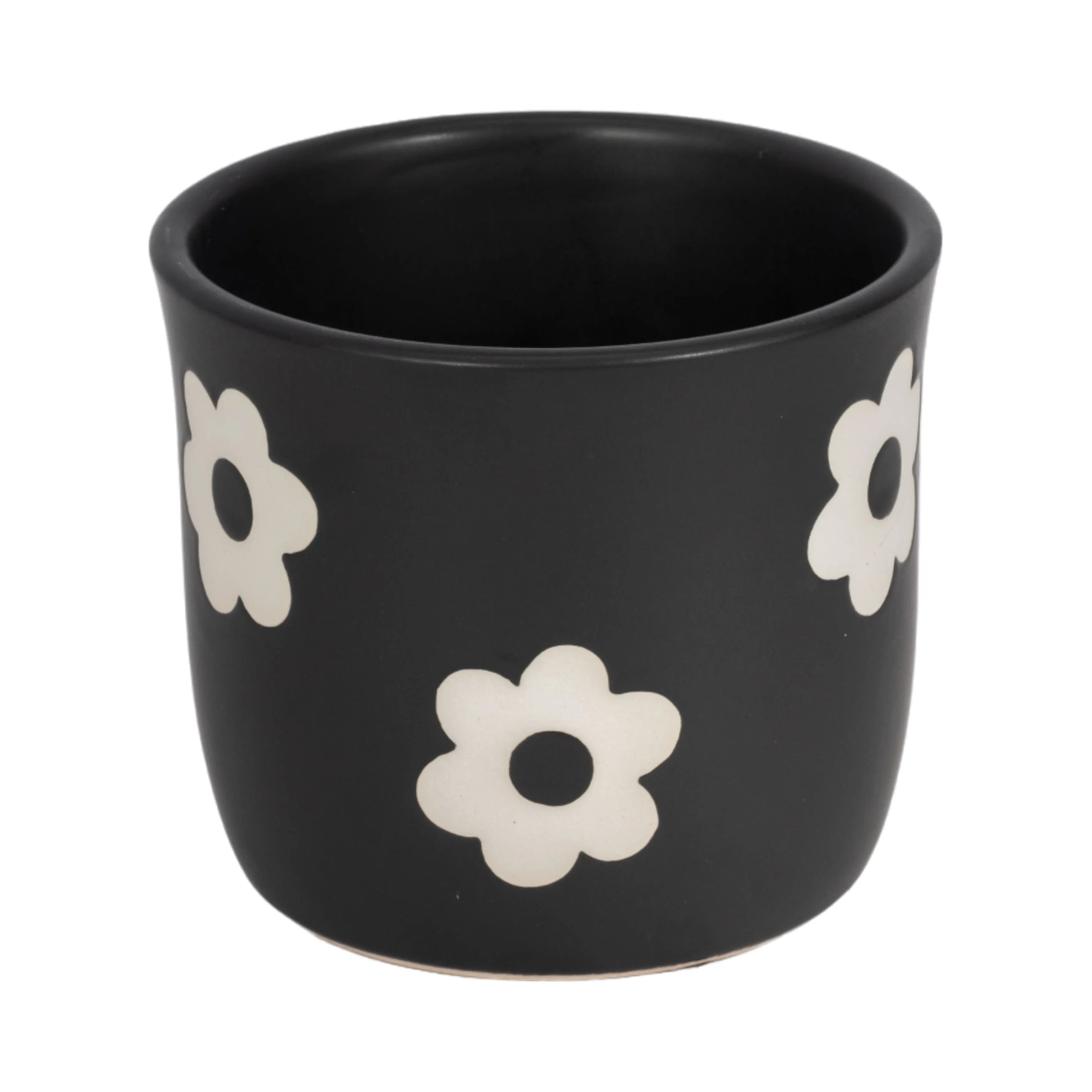 6" Flower Power Planter, Black/white