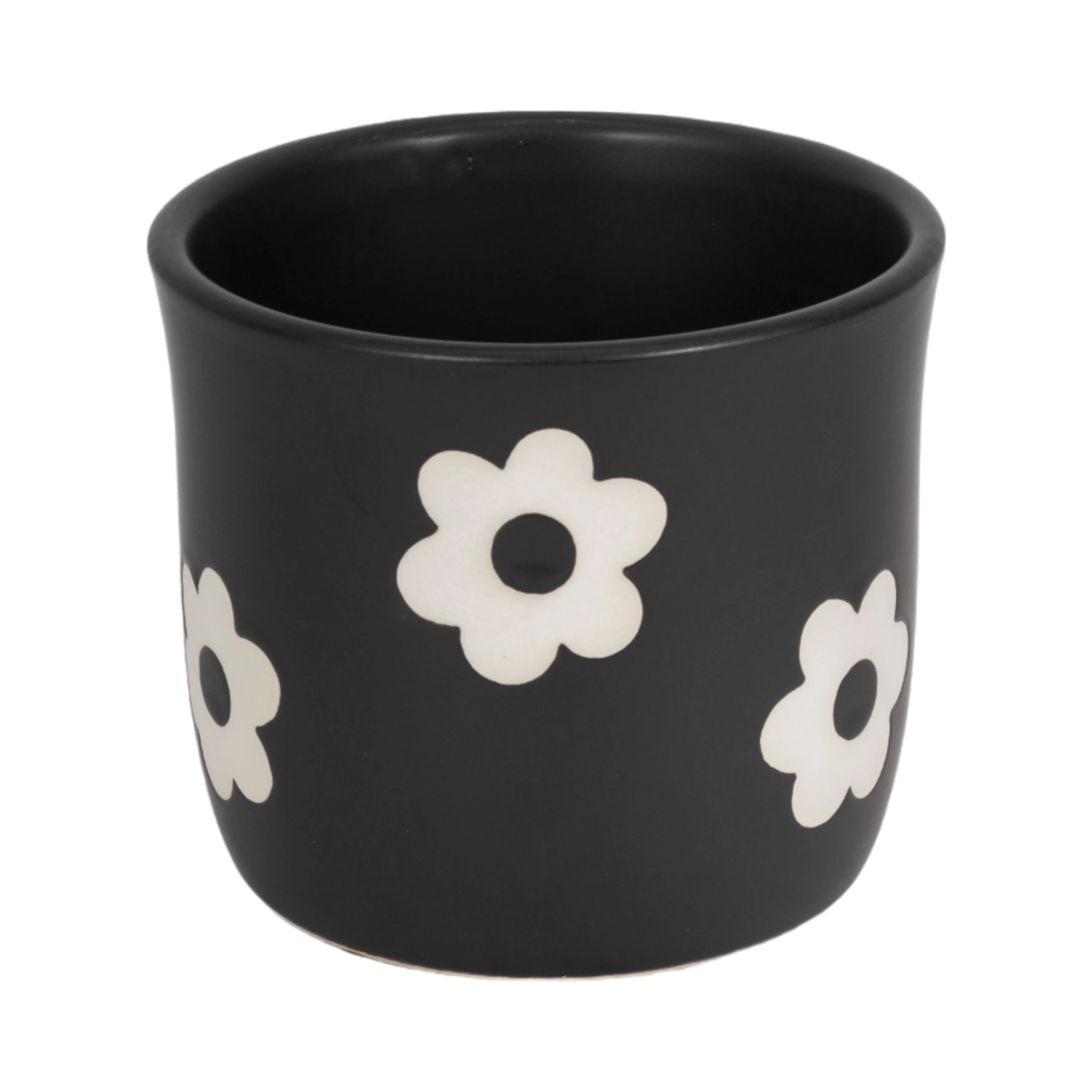 6" Flower Power Planter, Black/white