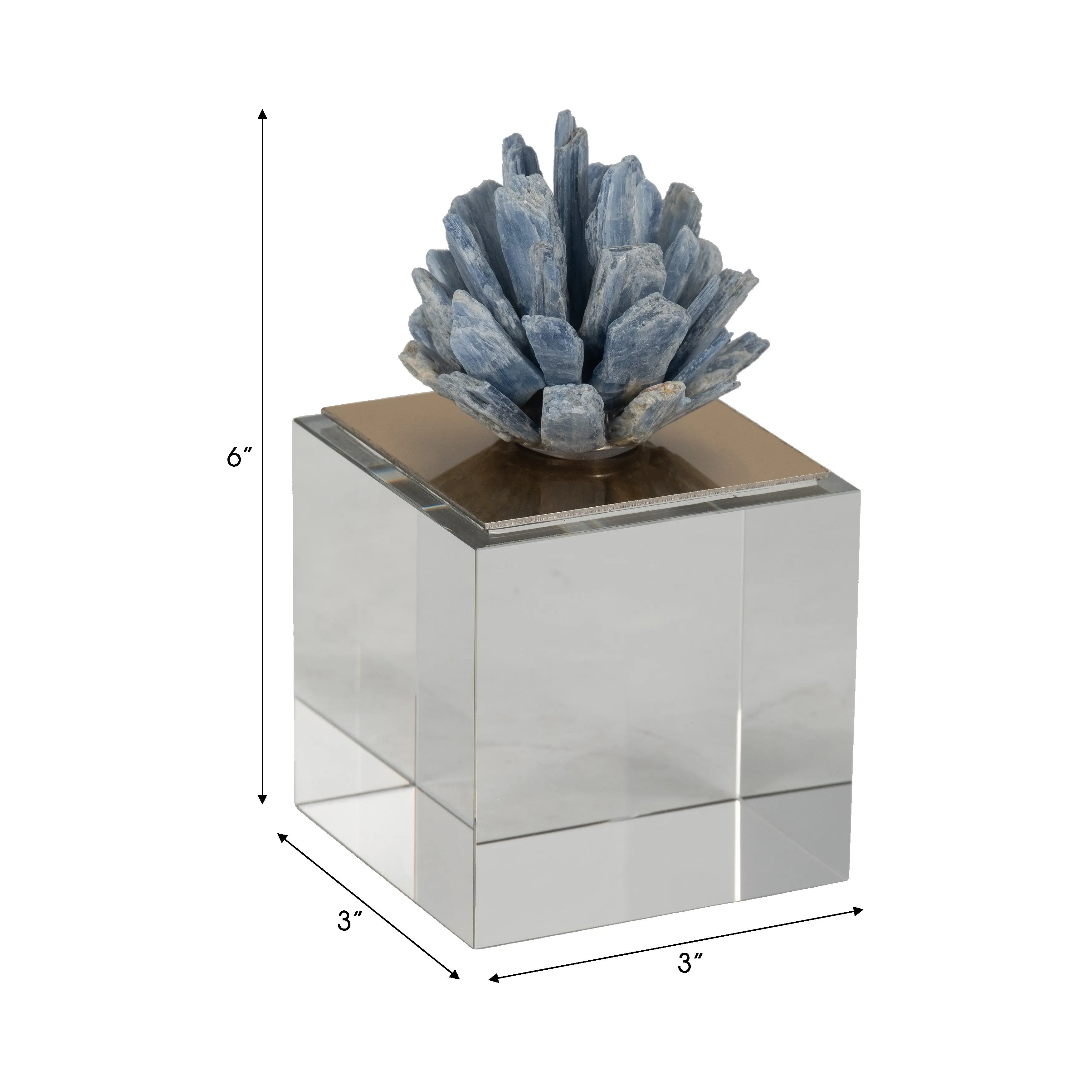 6" JULIA MEDIUM BLUE STONE CRYSTAL BLOCK