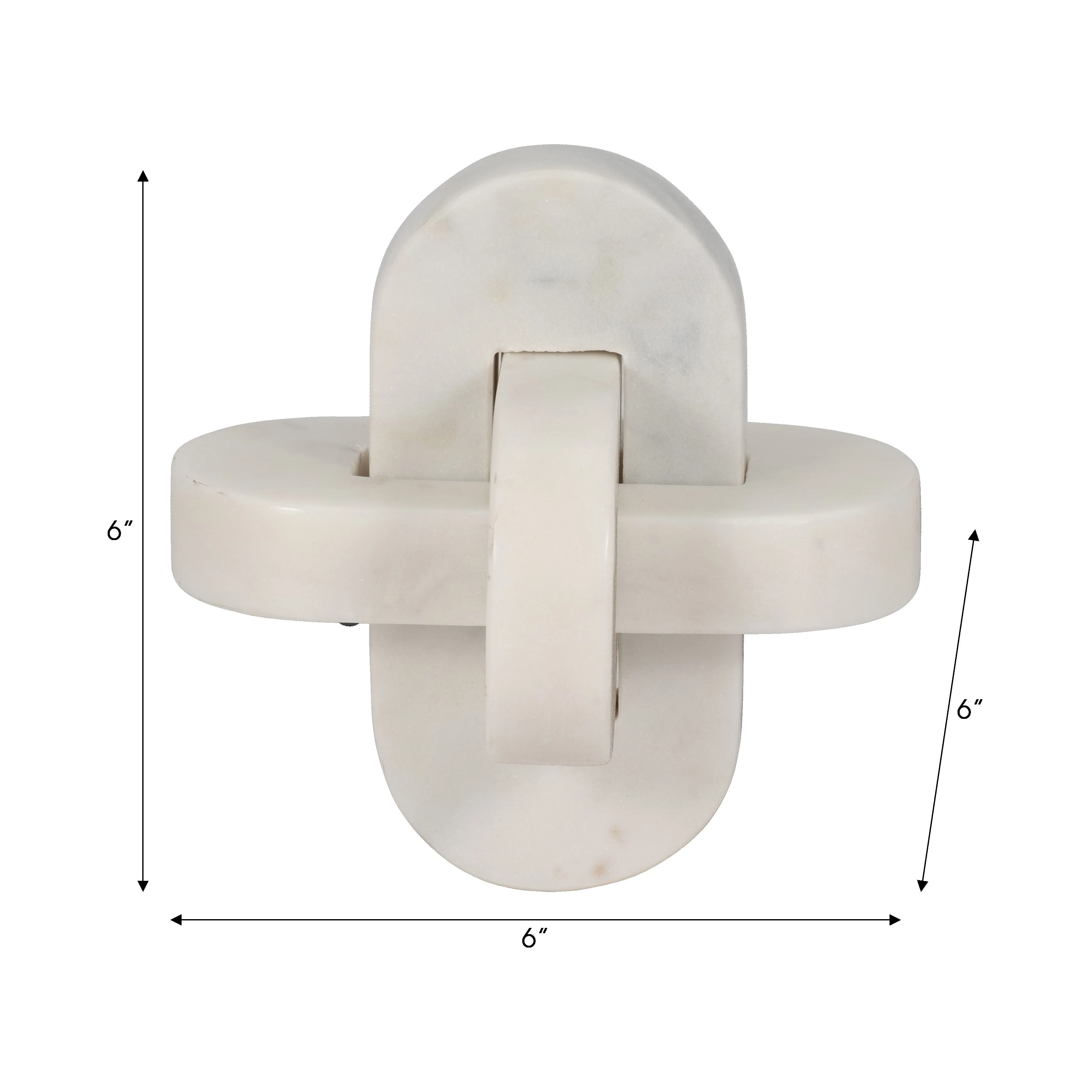 6" LIAM WHITE MARBLE KNOTS