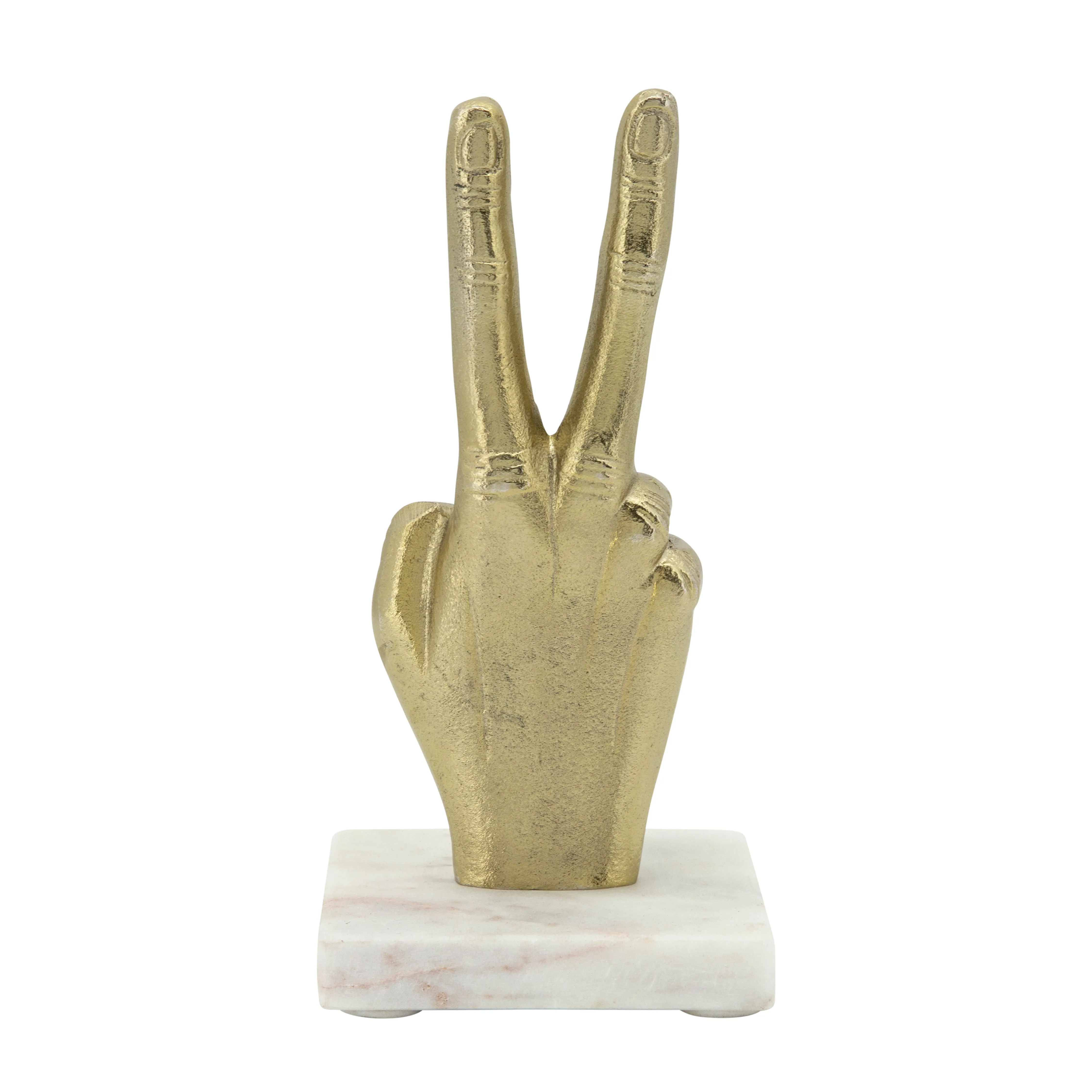 6" METAL PEACE SIGN, GOLD