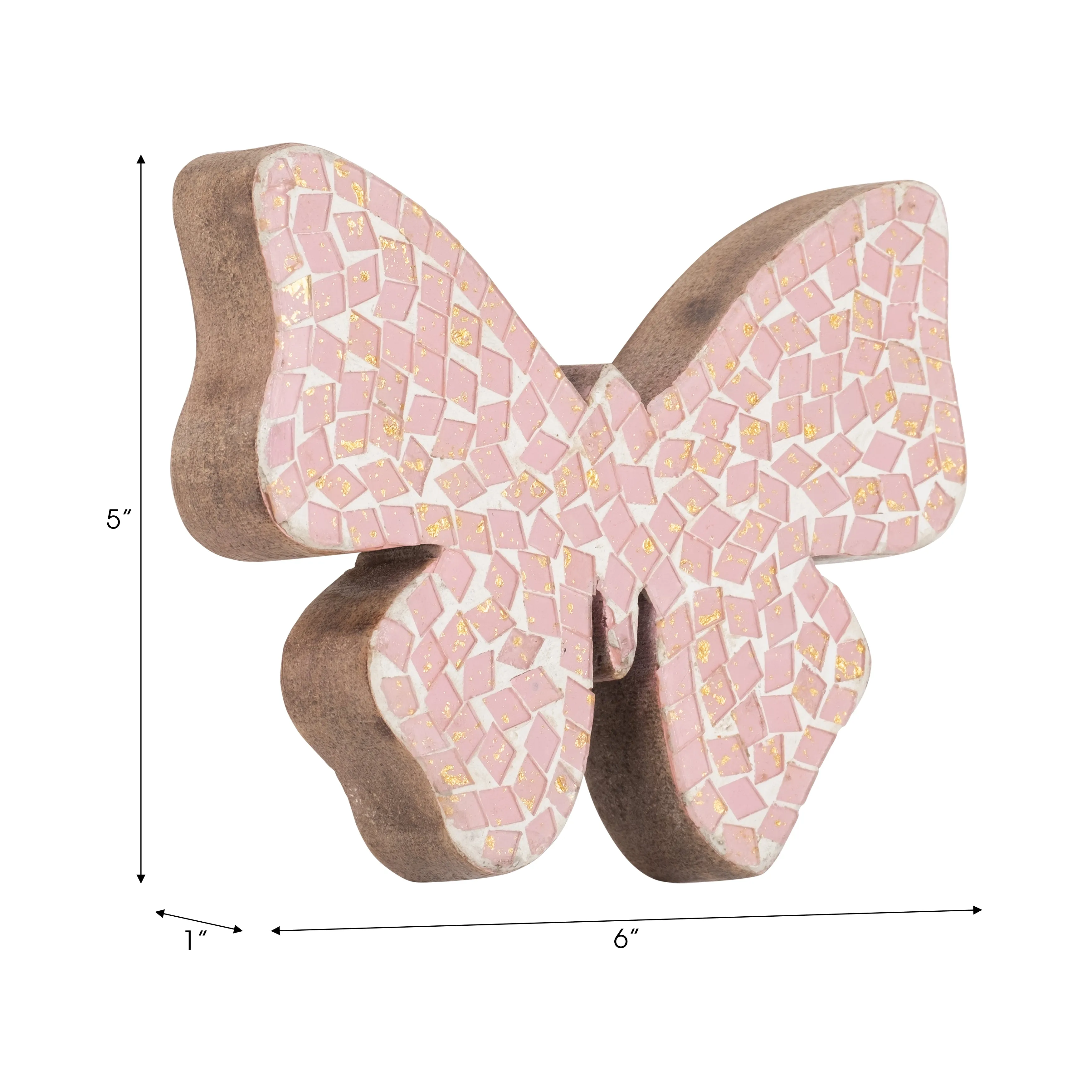 6" MOSAIC BUTTERFLY, BLUSH