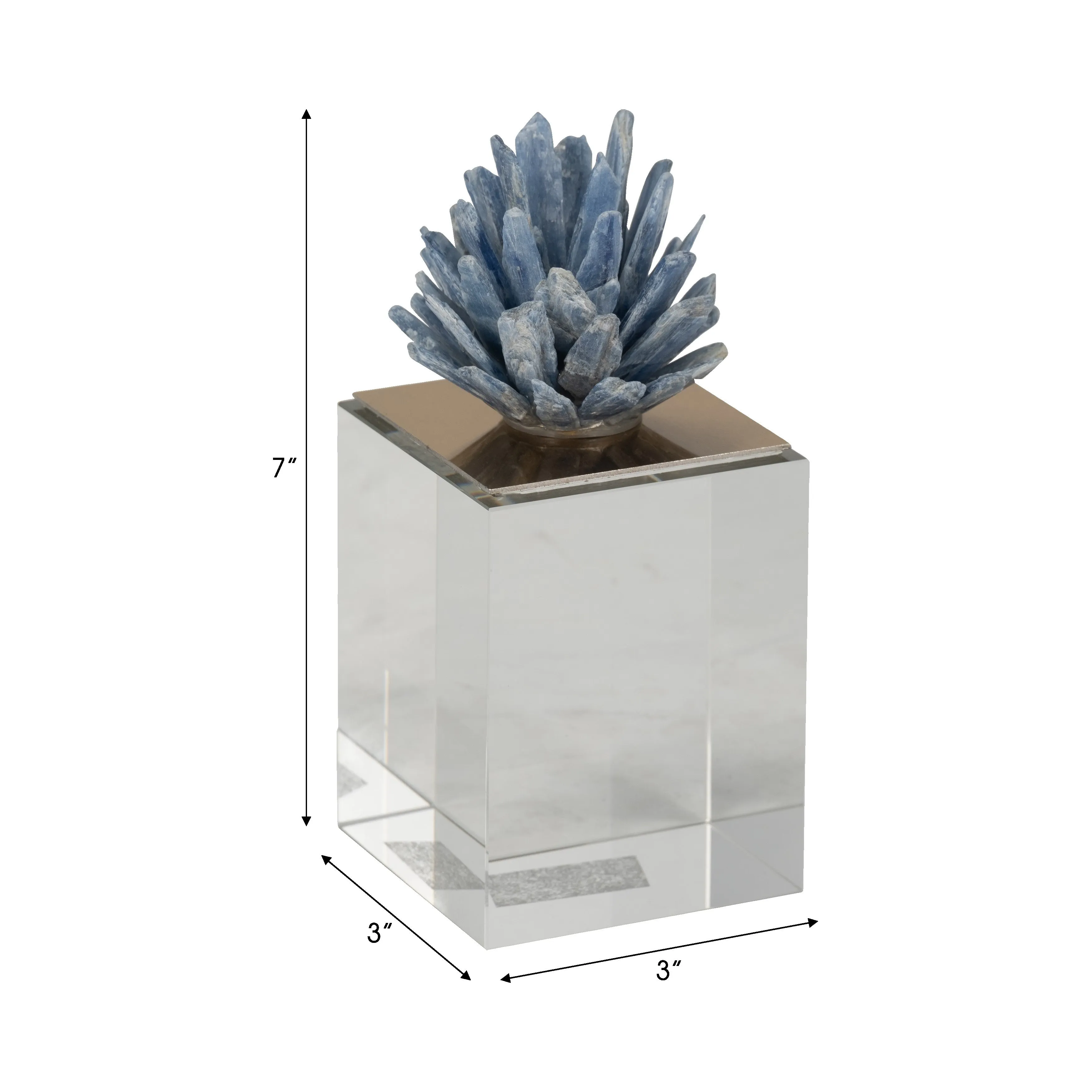 7" JULIA LARGE BLUE STONE CRYSTAL BLOCK