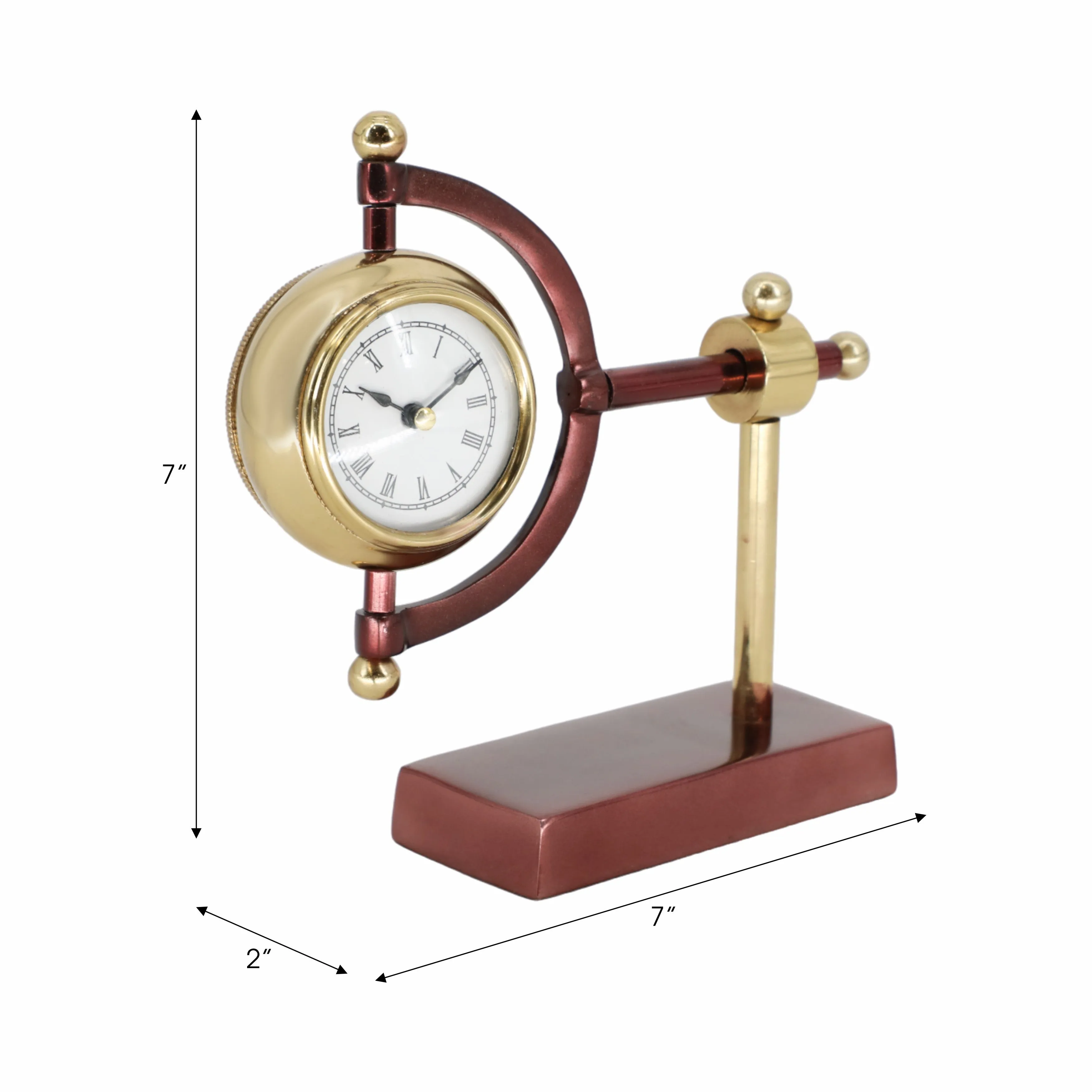 7" Tia Gold Desk Clock