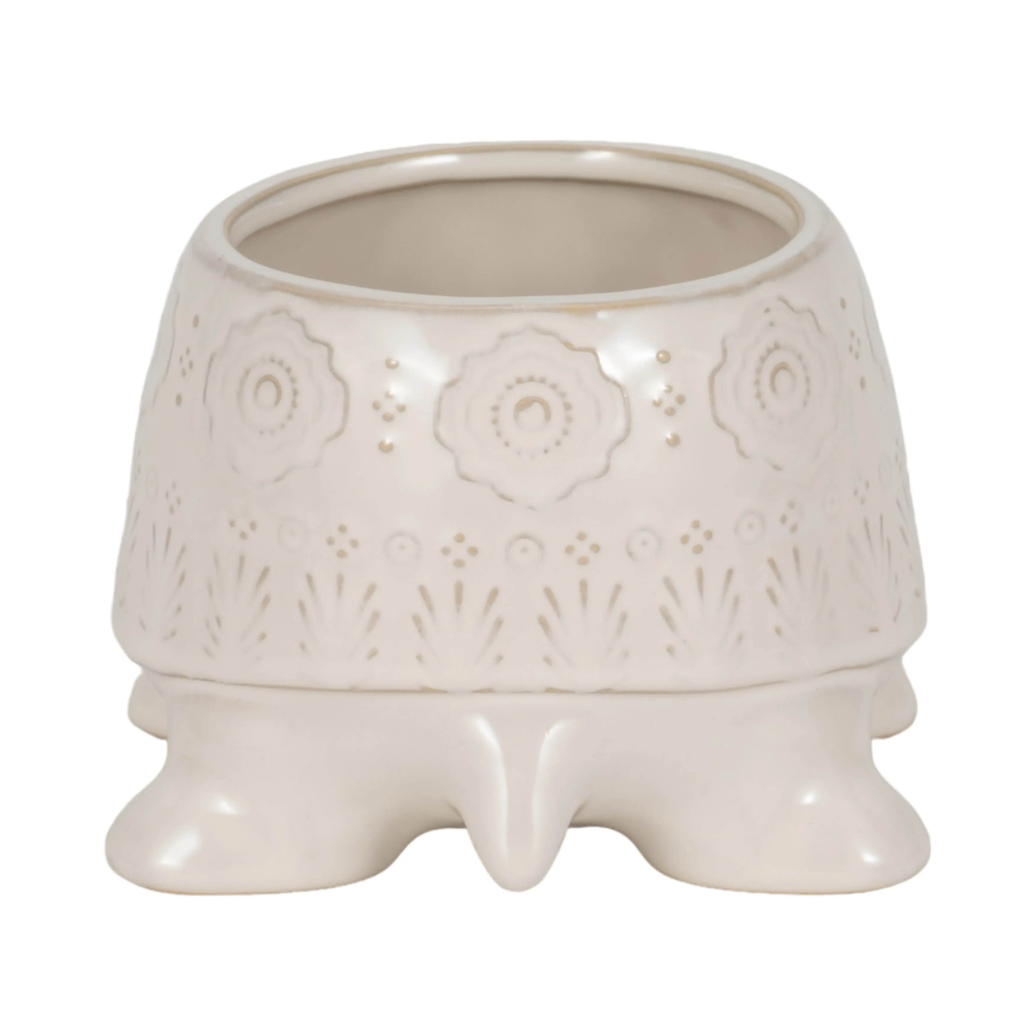 7" Turtle Planter, White