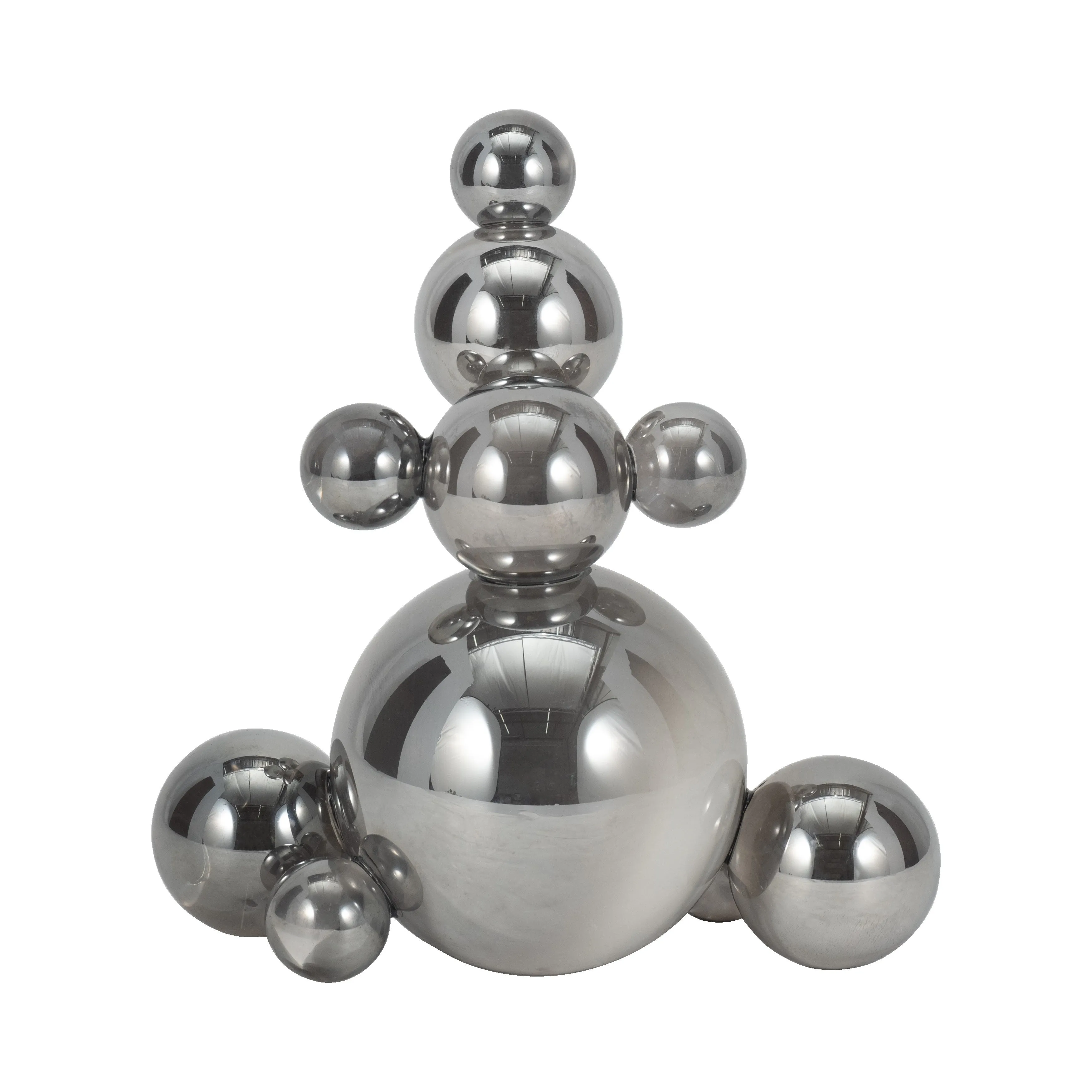 8" ATLAS SILVER CRYSTAL BUBBLE STATUARY